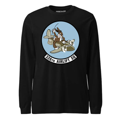 Mach2 Squadron Upload | 326TH AIRLIFT SQUADRON | Long Sleeve | Black | MACH-LONG-SLEEVE-FRONT-BLACK.jpg