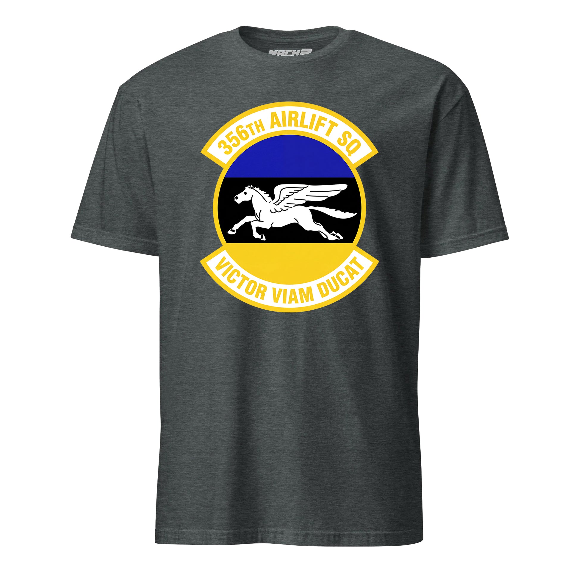 Mach2 Squadron Upload | 356TH AIRLIFT SQUADRON | T-Shirt | Charcoal Heather | MACH-SHORT-SLEEVE-FRONT-CHARCOAL.jpg