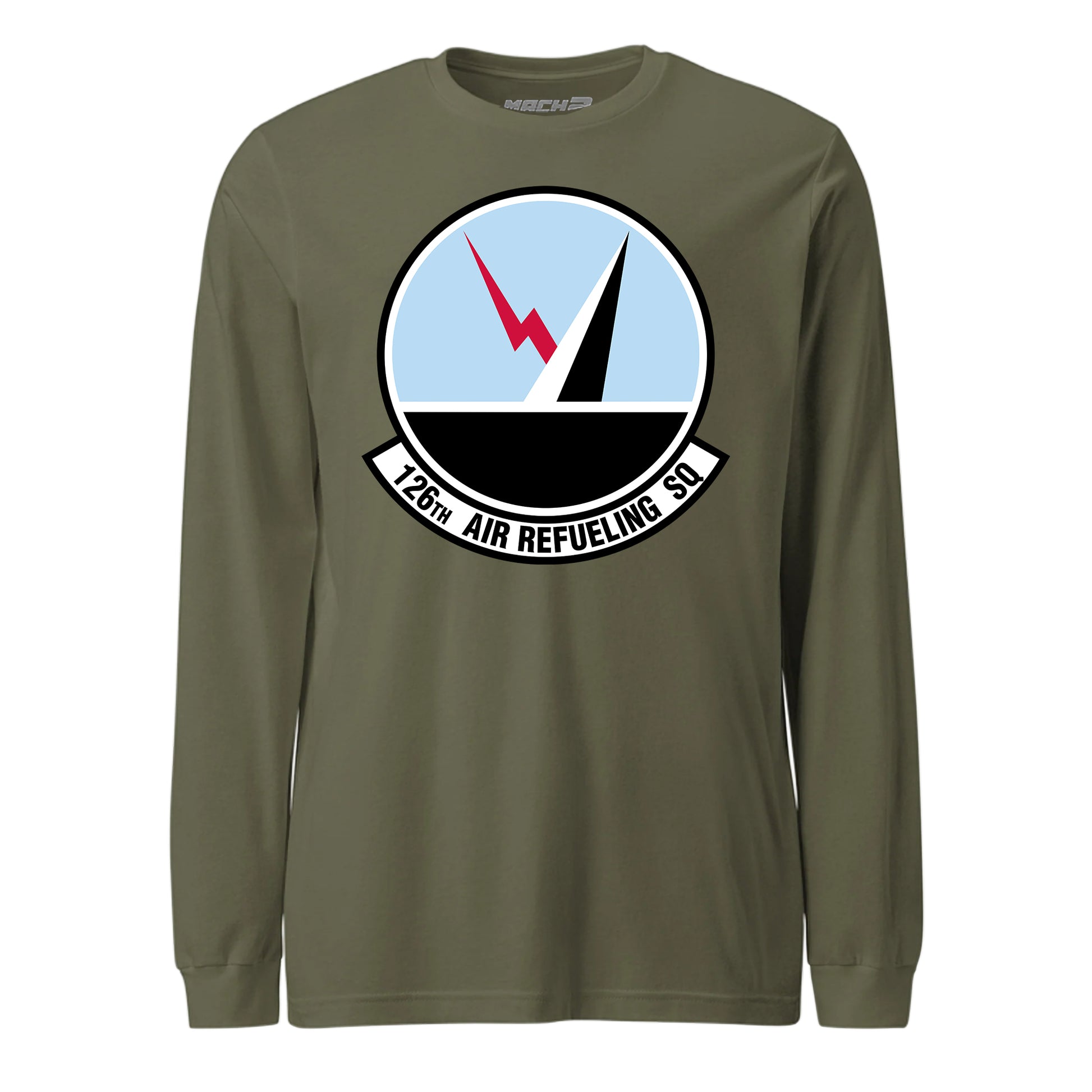 Mach2 Squadron Upload | 126TH AIR REFUELING SQUADRON | Long Sleeve | OD Green | MACH-LONG-SLEEVE-FRONT-OD.jpg