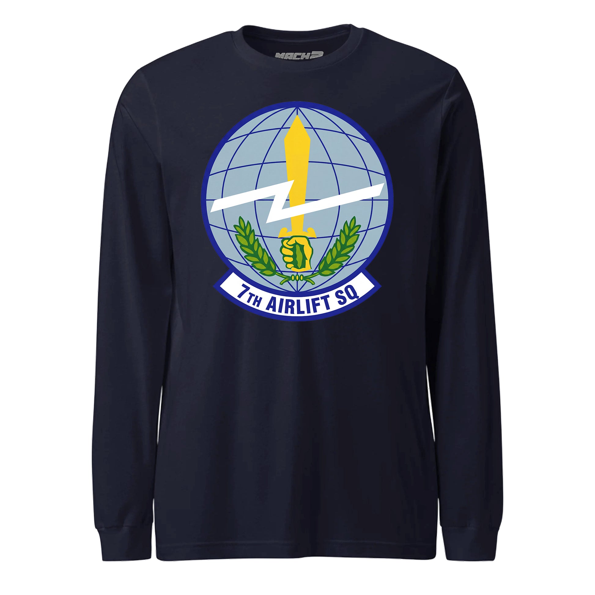 Mach2 Squadron Upload | 7TH AIRLIFT SQUADRON | Long Sleeve | Navy | MACH-LONG-SLEEVE-FRONT-NAVY.jpg
