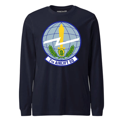 Mach2 Squadron Upload | 7TH AIRLIFT SQUADRON | Long Sleeve | Navy | MACH-LONG-SLEEVE-FRONT-NAVY.jpg