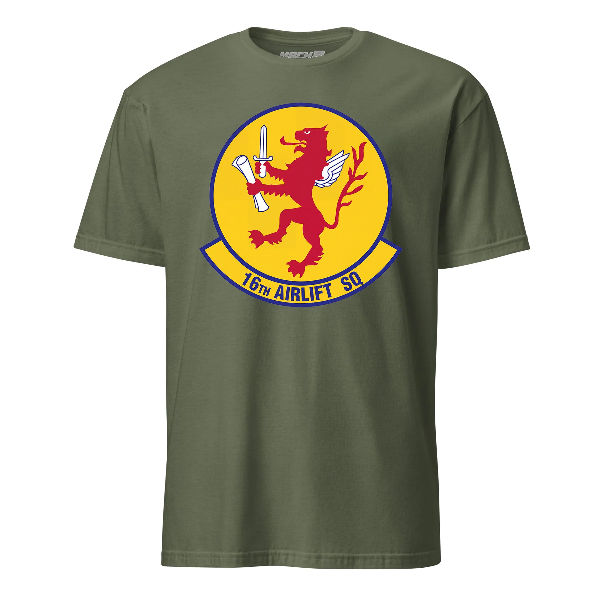 Mach2 Squadron Upload | 16TH AIRLIFT SQUADRON | T-Shirt | OD Green | MACH-SHORT-SLEEVE-FRONT-OD.jpg