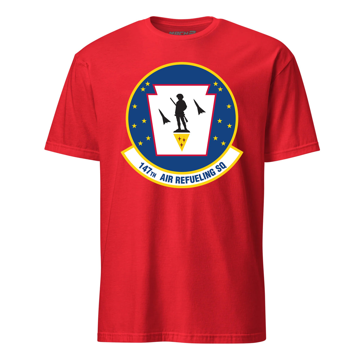 Mach2 Squadron Upload | 147TH AIR REFUELING SQUADRON | T-Shirt | Red | MACH-SHORT-SLEEVE-FRONT-RED.jpg