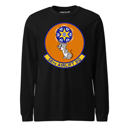 Mach2 Squadron Upload | 58TH AIRLIFT SQUADRON | Long Sleeve | Black | MACH-LONG-SLEEVE-FRONT-BLACK.jpg
