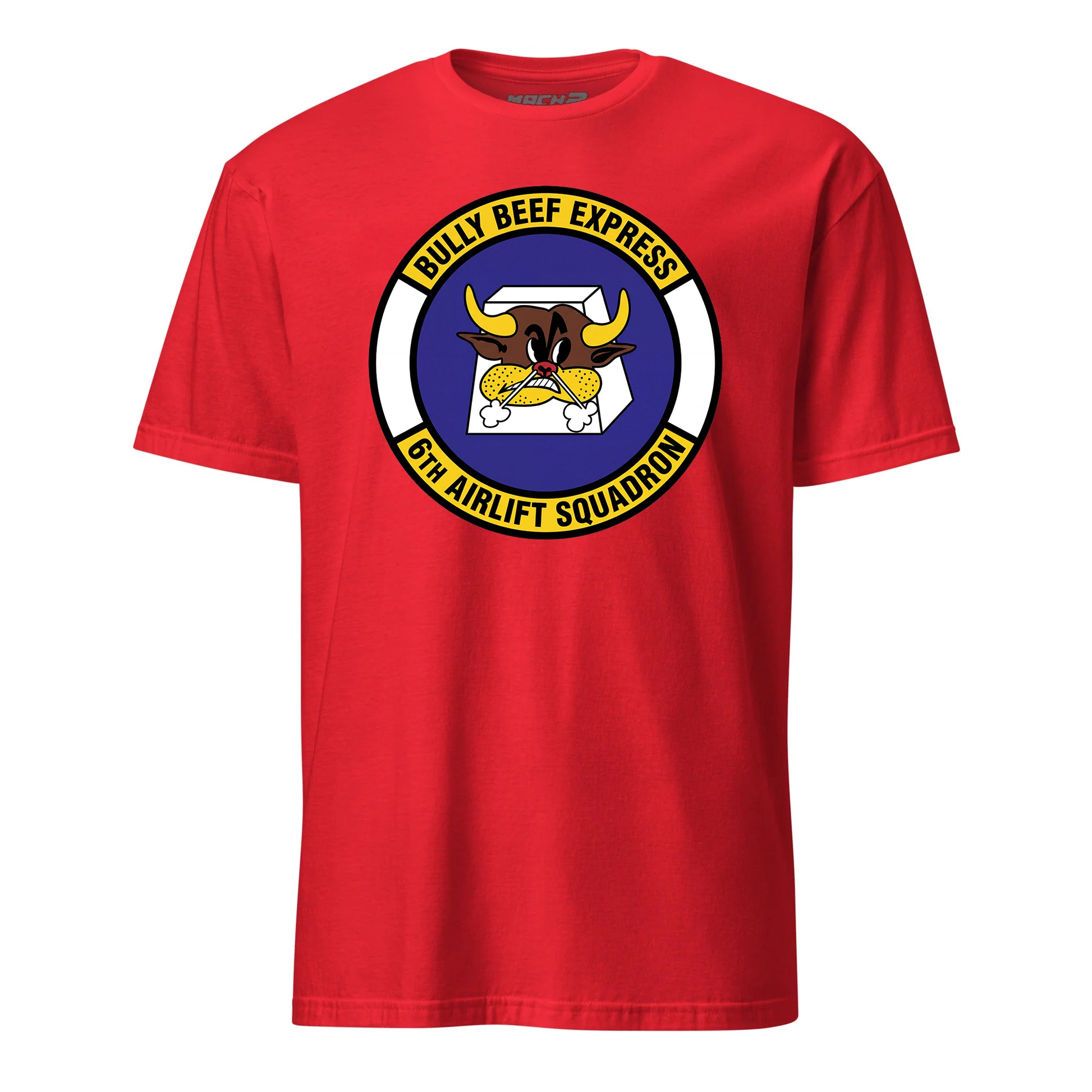Mach2 Squadron Upload | 6TH AIRLIFT SQUADRON | T-Shirt | Red | MACH-SHORT-SLEEVE-FRONT-RED.jpg