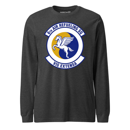 Mach2 Squadron Upload | 6TH AIR REFUELING SQUADRON | Long Sleeve | Charcoal Heather | MACH-LONG-SLEEVE-FRONT-CHARCOAL.jpg