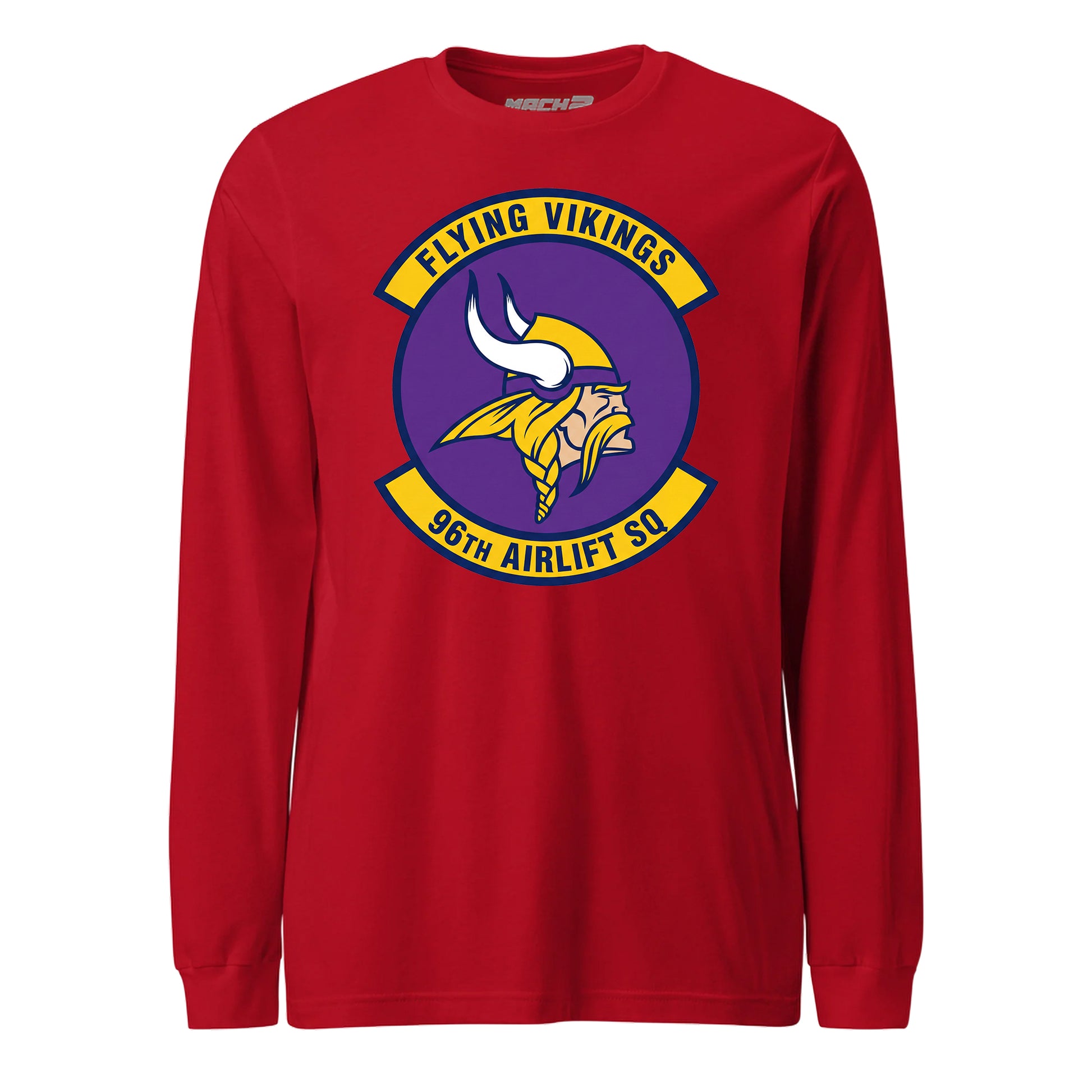 Mach2 Squadron Upload | 96TH AIRLIFT SQUADRON | Long Sleeve | Red | MACH-LONG-SLEEVE-FRONT-RED.jpg