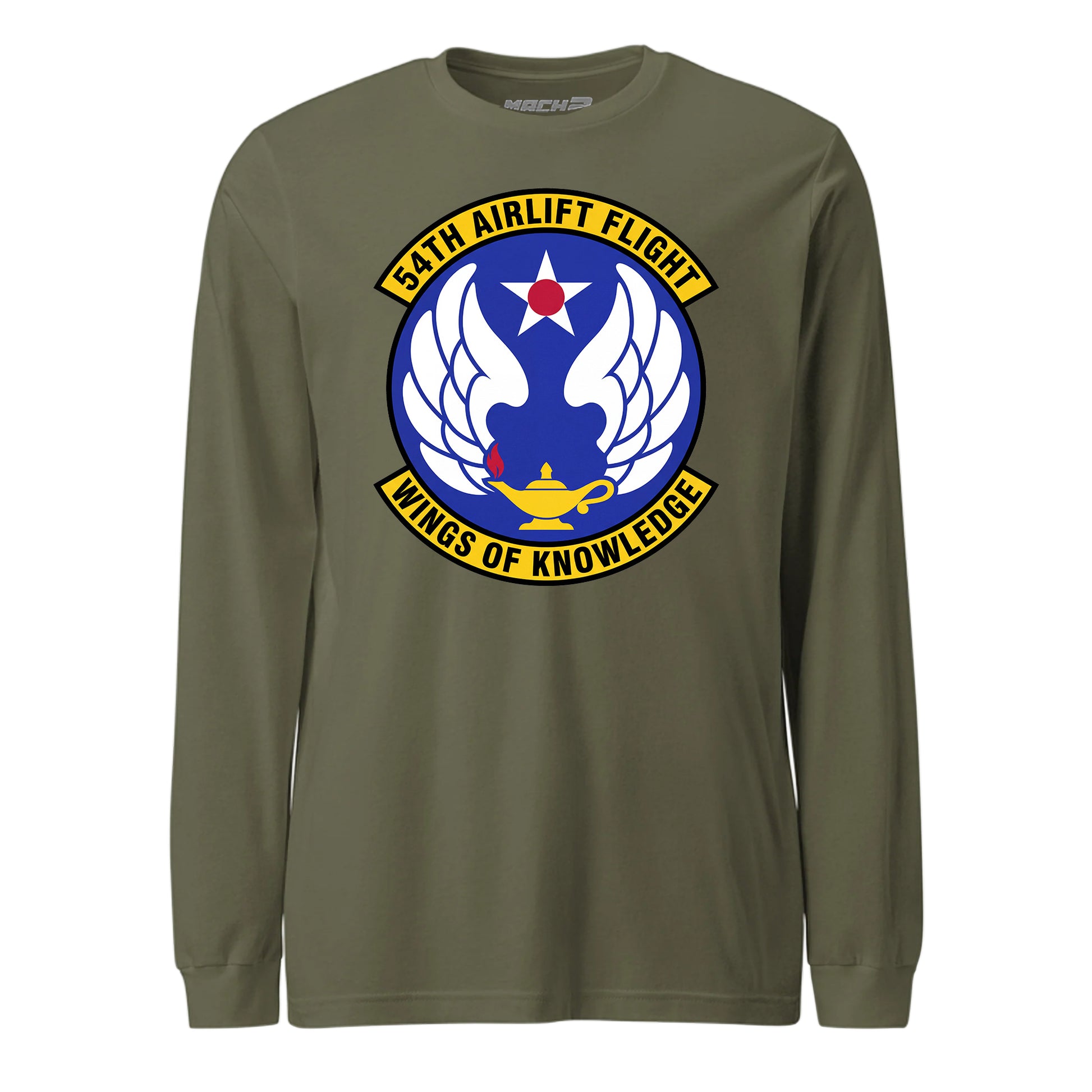 Mach2 Squadron Upload | 54TH AIRLIFT SQUADRON | Long Sleeve | OD Green | MACH-LONG-SLEEVE-FRONT-OD.jpg