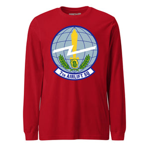 Mach2 Squadron Upload | 7TH AIRLIFT SQUADRON | Long Sleeve | Red | MACH-LONG-SLEEVE-FRONT-RED.jpg