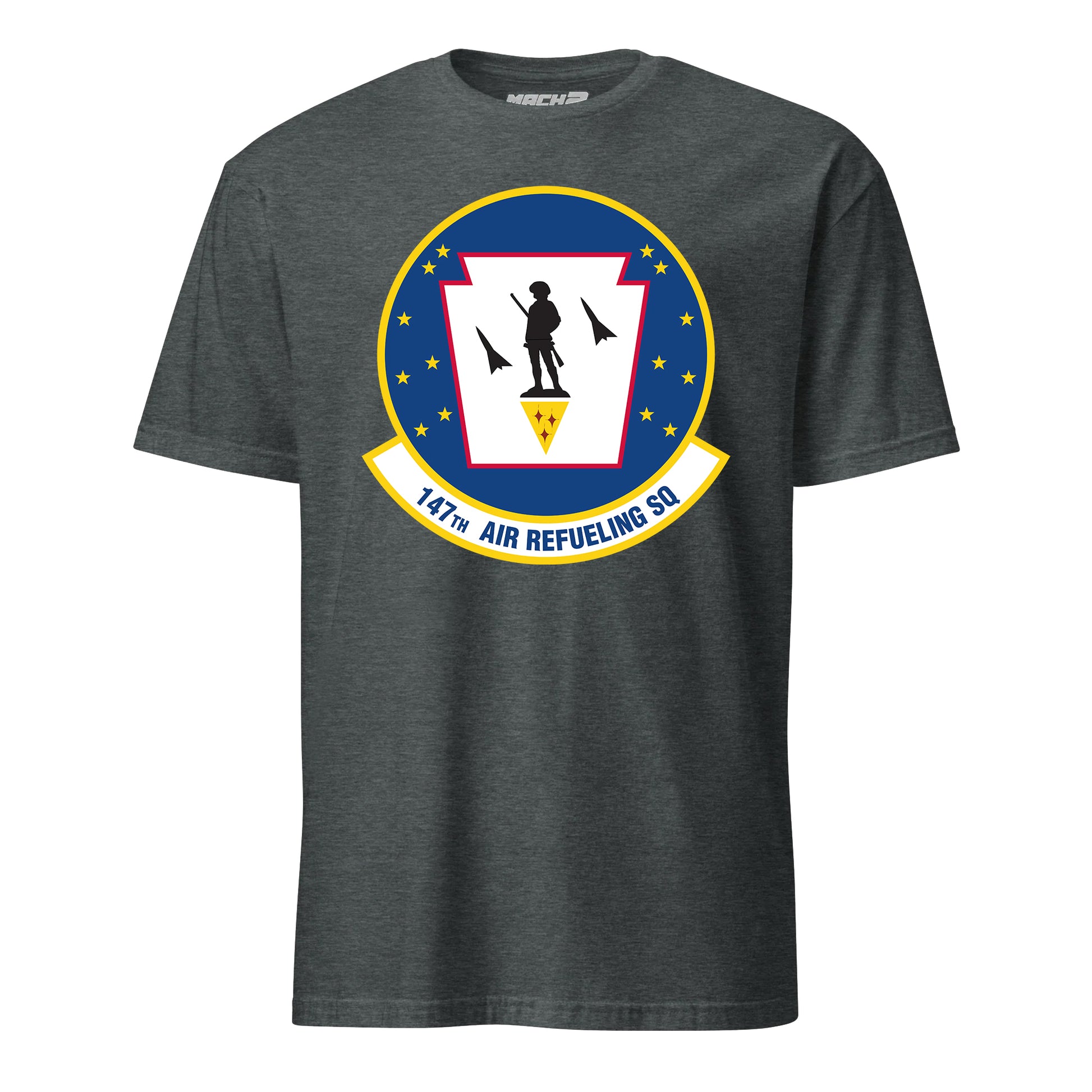 Mach2 Squadron Upload | 147TH AIR REFUELING SQUADRON | T-Shirt | Charcoal Heather | MACH-SHORT-SLEEVE-FRONT-CHARCOAL.jpg