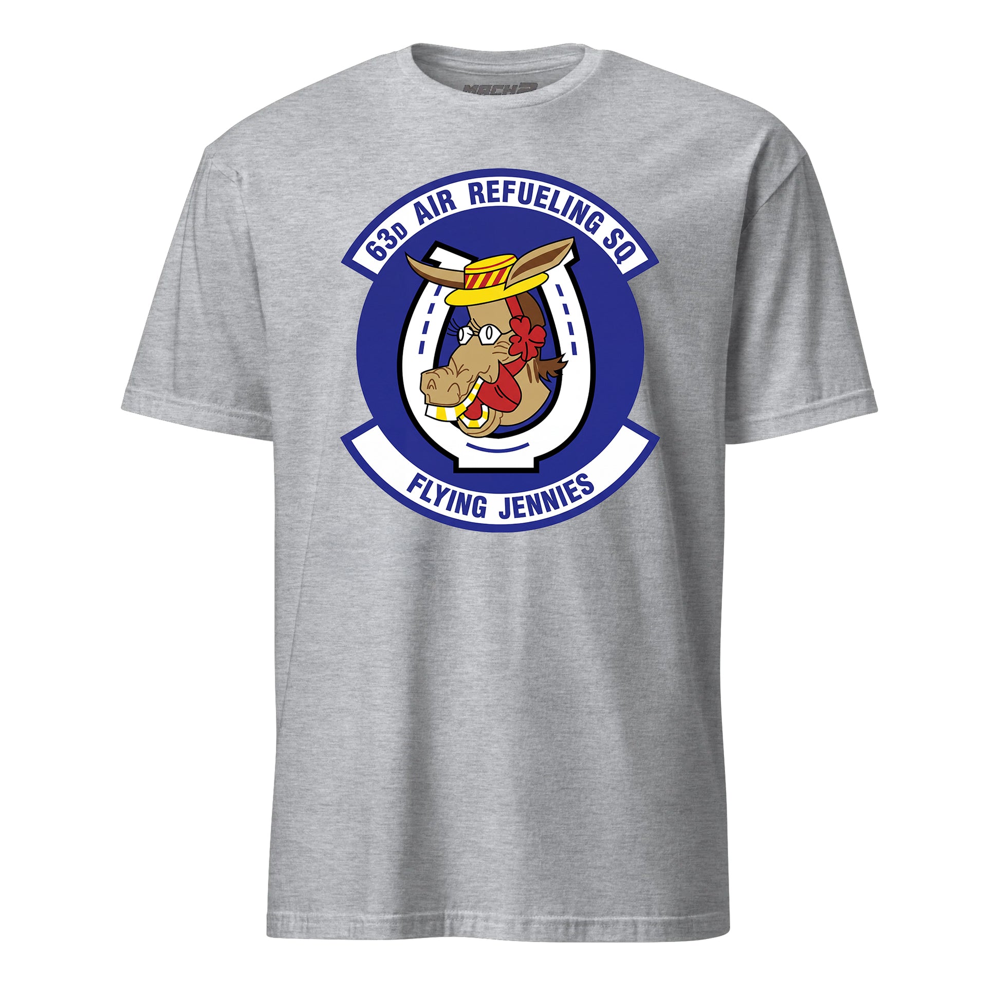 Mach2 Squadron Upload | 63RD AIR REFUELING SQUADRON | T-Shirt | Heather Grey | MACH-SHORT-SLEEVE-FRONT-GREY.jpg