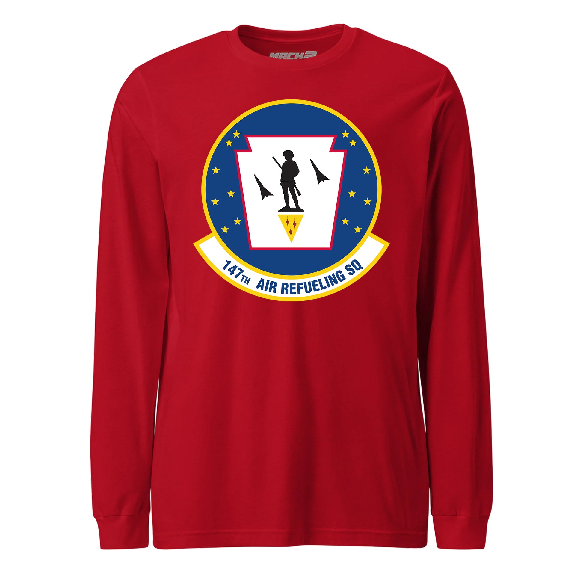 Mach2 Squadron Upload | 147TH AIR REFUELING SQUADRON | Long Sleeve | Red | MACH-LONG-SLEEVE-FRONT-RED.jpg
