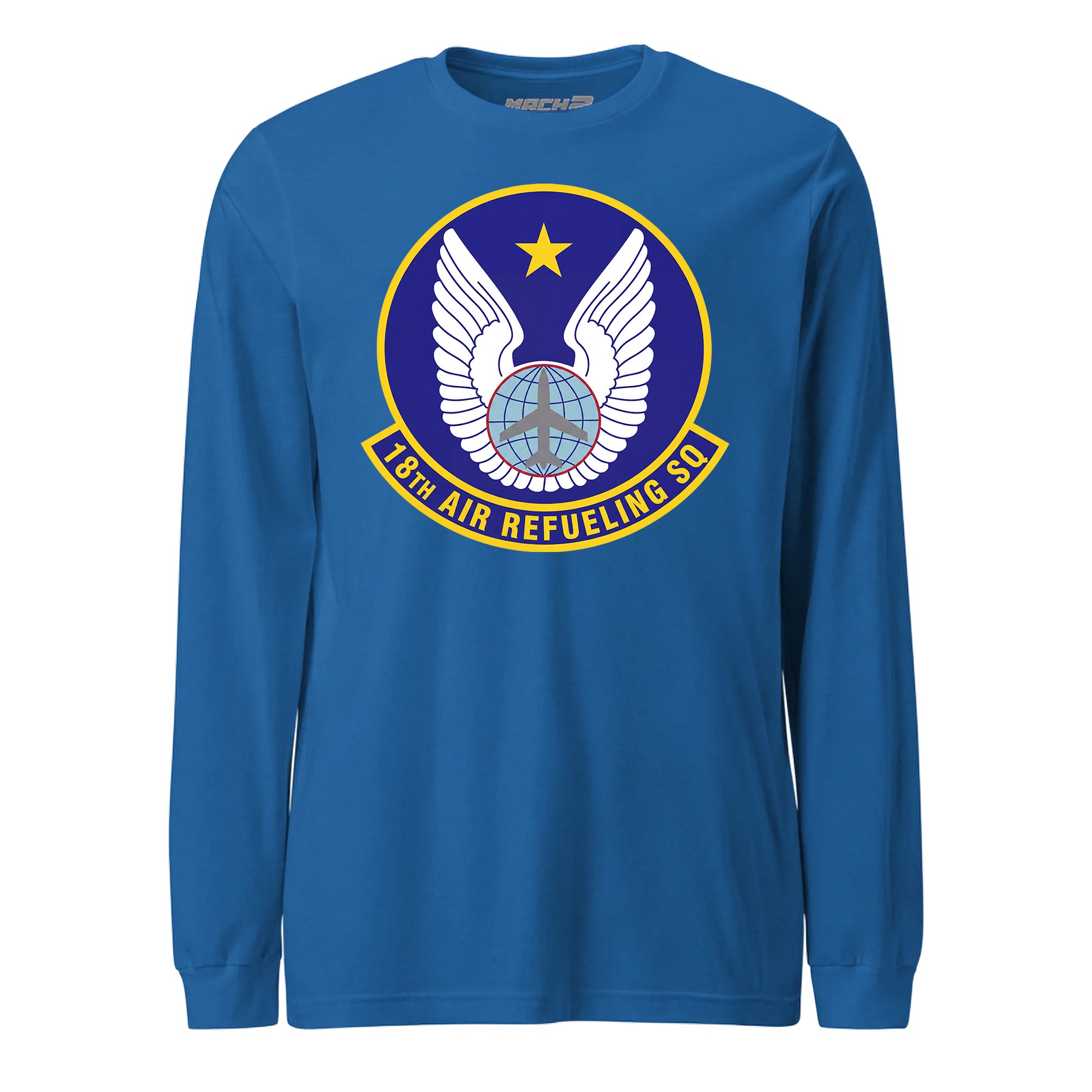 Mach2 Squadron Upload | 18TH AIR REFUELING SQUADRON | Long Sleeve | Royal | MACH-LONG-SLEEVE-FRONT-ROYAL.jpg