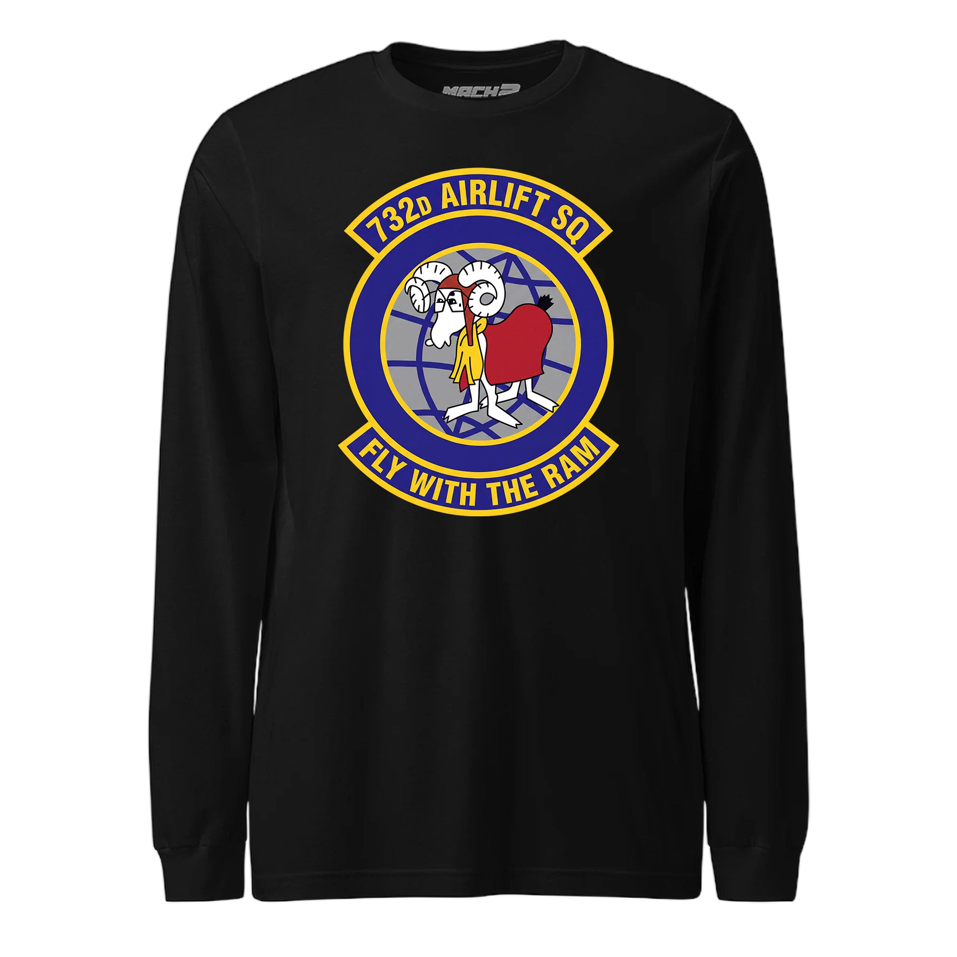 Mach2 Squadron Upload | 732ND AIRLIFT SQUADRON | Long Sleeve | Black | MACH-LONG-SLEEVE-FRONT-BLACK.jpg
