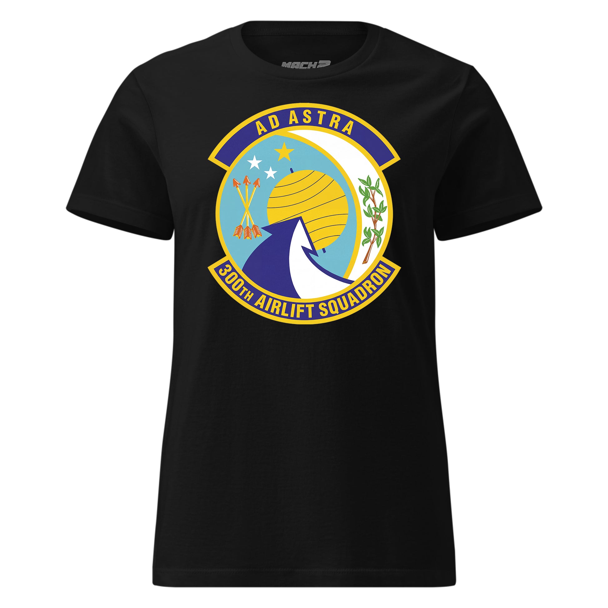Mach2 Squadron Upload | 300TH AIRLIFT SQUADRON | Womens | Black | MACH-WOMENS-FRONT-BLACK.jpg