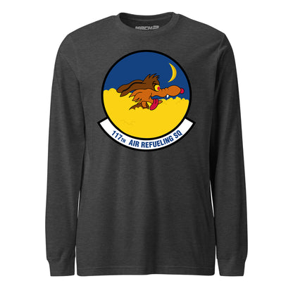 Mach2 Squadron Upload | 117TH AIR REFUELING SQUADRON | Long Sleeve | Charcoal Heather | MACH-LONG-SLEEVE-FRONT-CHARCOAL.jpg