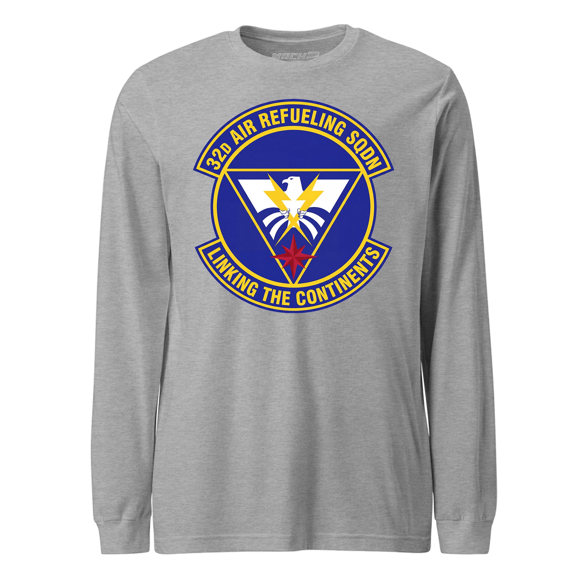 Mach2 Squadron Upload | 32ND AIR REFUELING SQUADRON | Long Sleeve | Heather Grey | MACH-LONG-SLEEVE-FRONT-GREY.jpg
