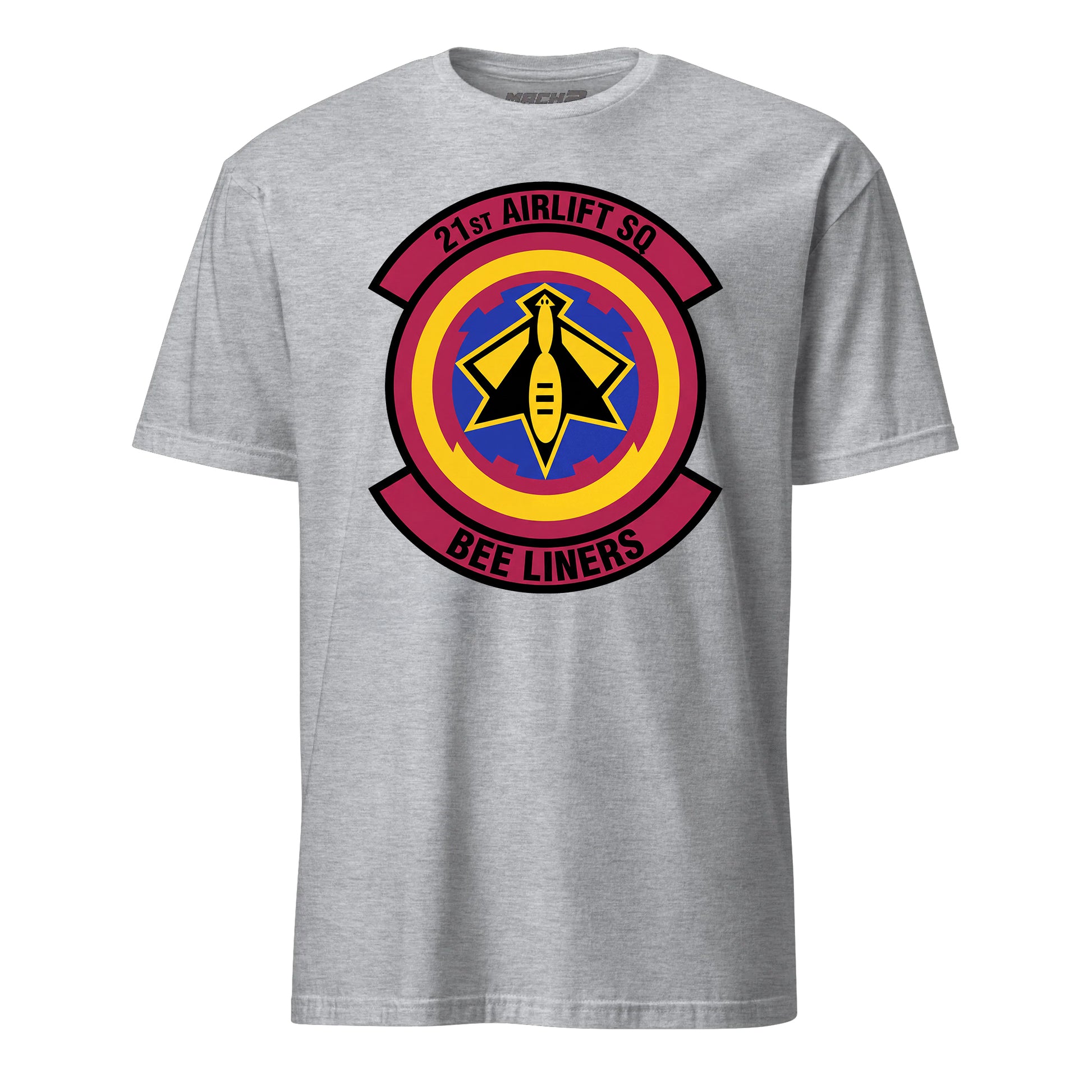 Mach2 Squadron Upload | 21ST AIRLIFT SQUADRON | T-Shirt | Heather Grey | MACH-SHORT-SLEEVE-FRONT-GREY.jpg