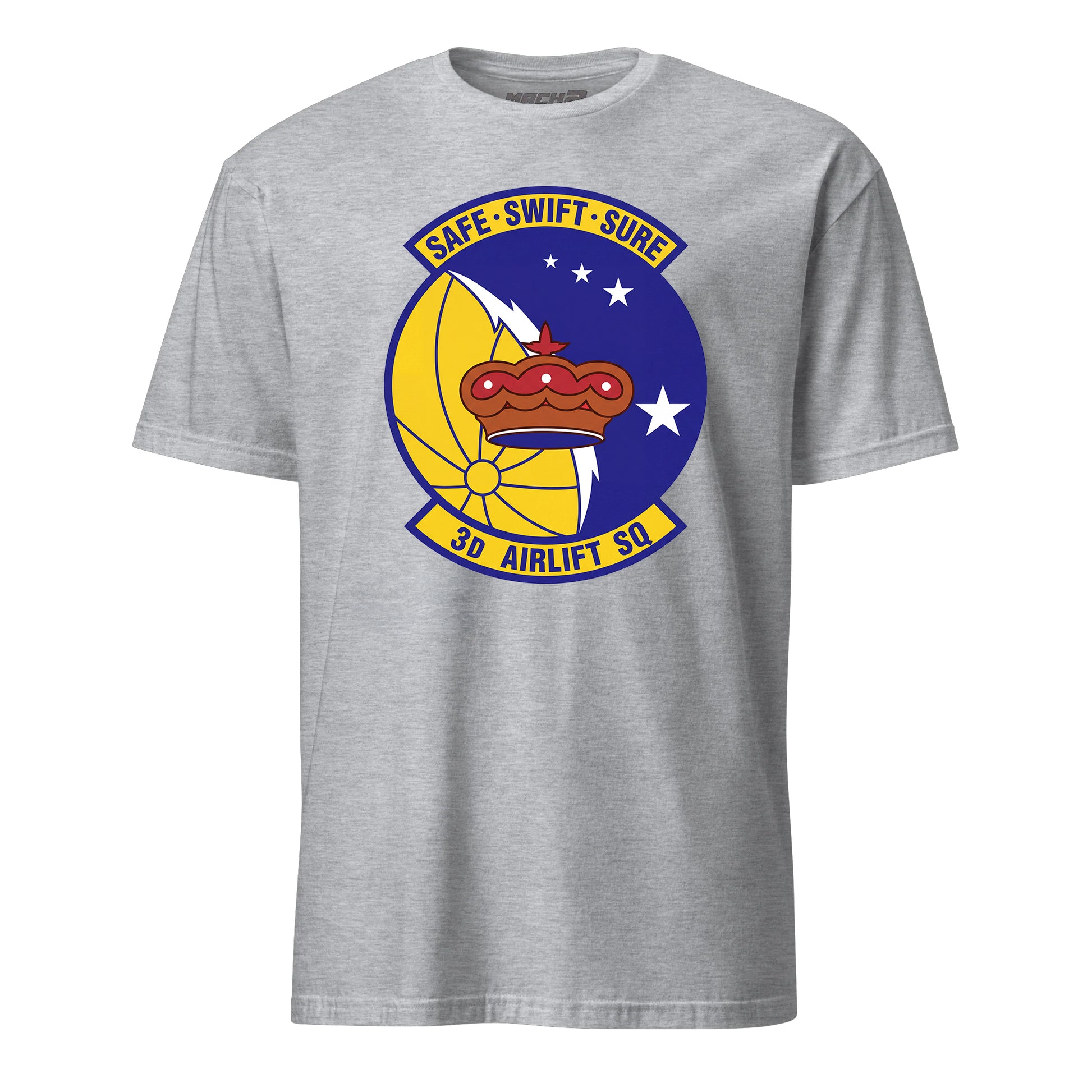 Mach2 Squadron Upload | 3RD AIRLIFT SQUADRON | T-Shirt | Heather Grey | MACH-SHORT-SLEEVE-FRONT-GREY.jpg