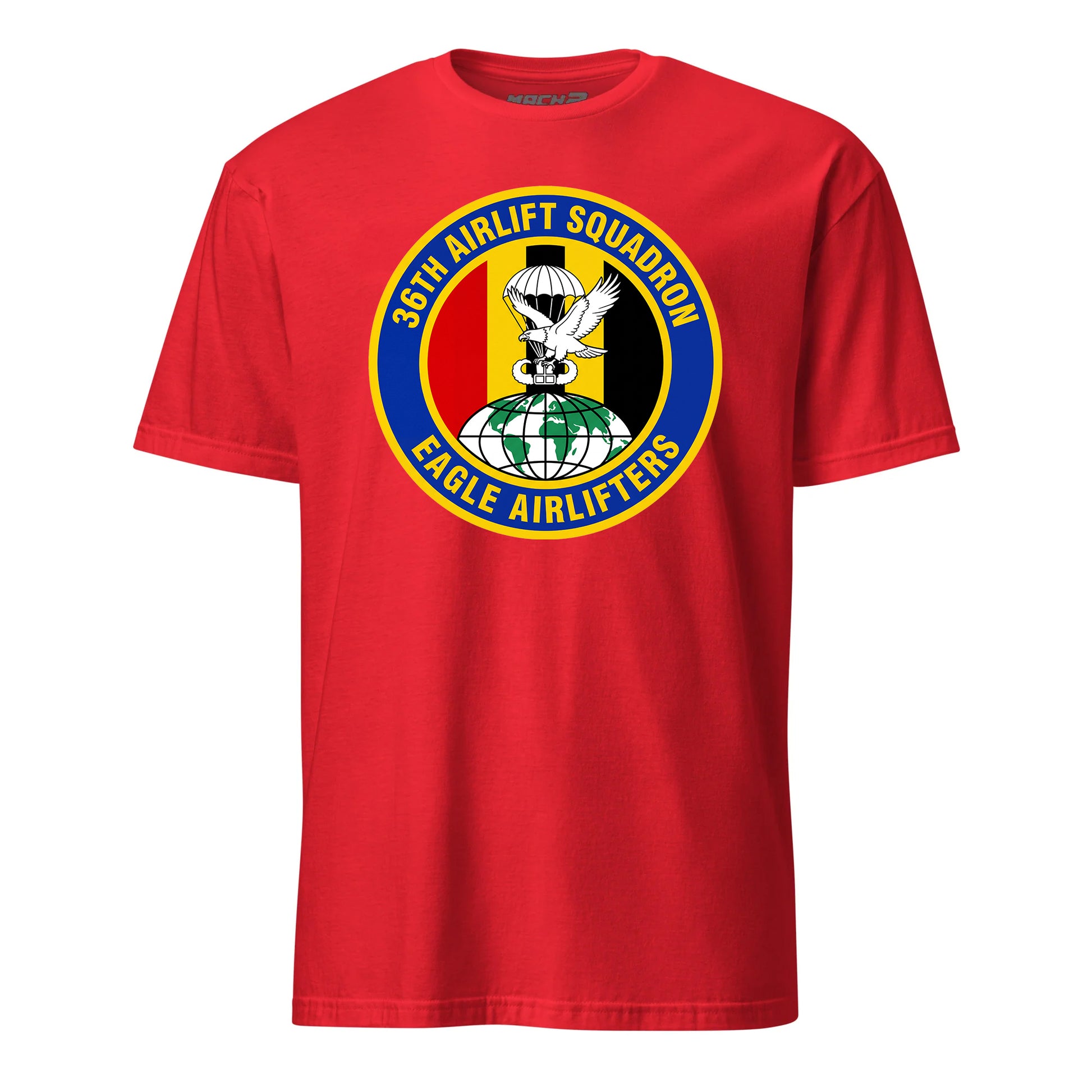 Mach2 Squadron Upload | 36TH AIRLIFT SQUADRON | T-Shirt | Red | MACH-SHORT-SLEEVE-FRONT-RED.jpg