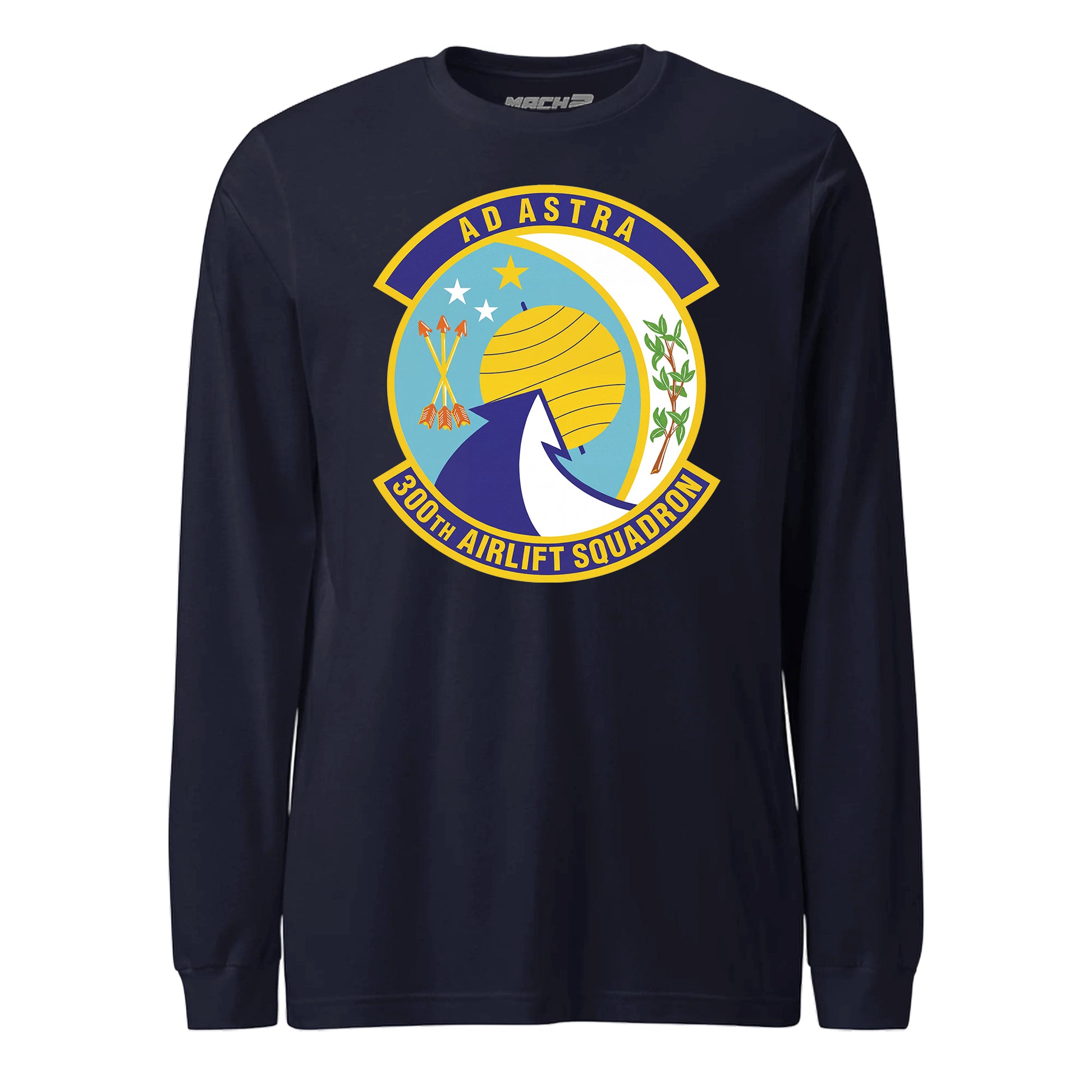 Mach2 Squadron Upload | 300TH AIRLIFT SQUADRON | Long Sleeve | Navy | MACH-LONG-SLEEVE-FRONT-NAVY.jpg