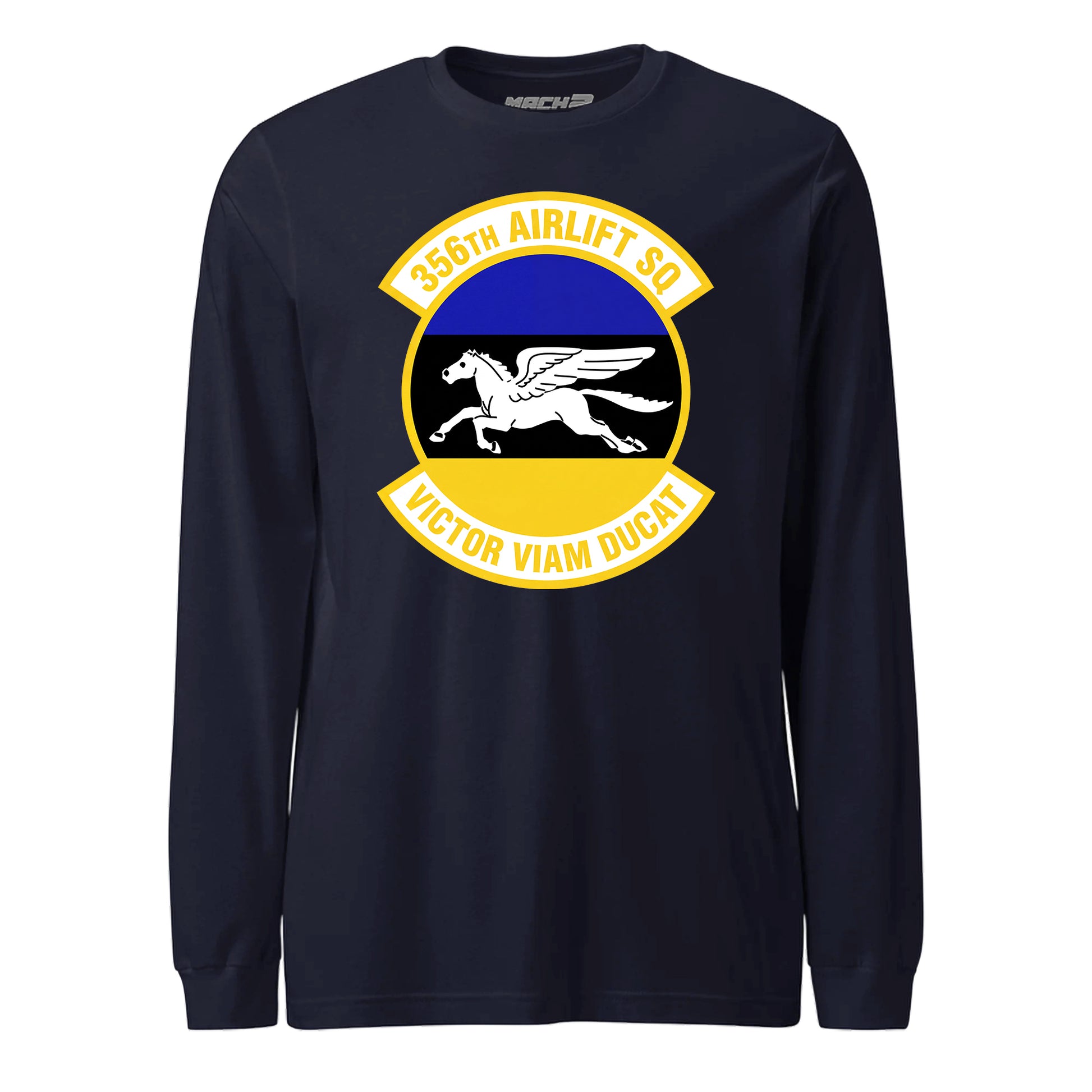 Mach2 Squadron Upload | 356TH AIRLIFT SQUADRON | Long Sleeve | Navy | MACH-LONG-SLEEVE-FRONT-NAVY.jpg