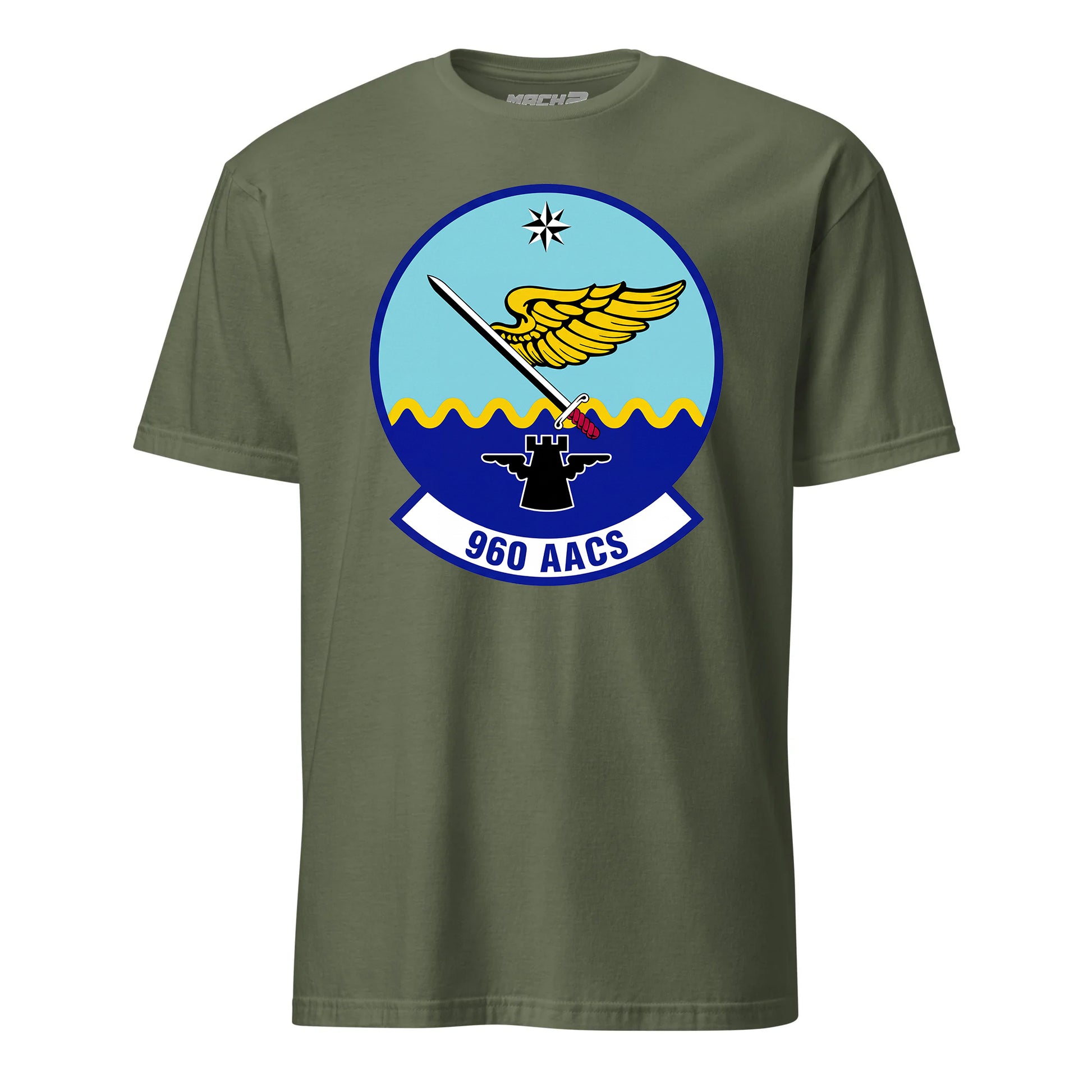Mach2 Squadron Upload | 960TH AIRBORNE AIR CONTROL SQUADRON | T-Shirt | OD Green | MACH-SHORT-SLEEVE-FRONT-OD.jpg