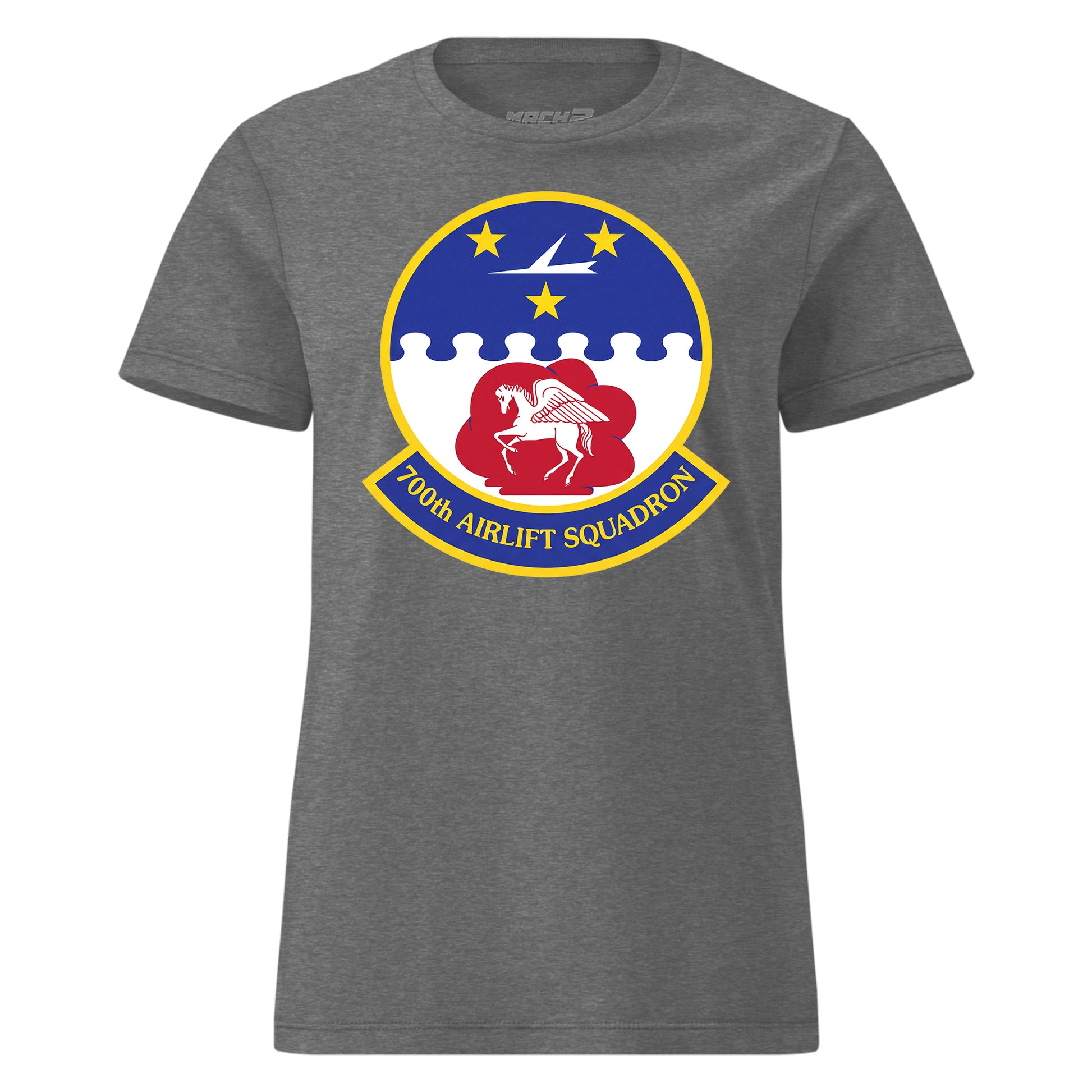 Mach2 Squadron Upload | 700TH AIRLIFT SQUADRON | Womens | Charcoal Heather | MACH-WOMENS-FRONT-CHARCOAL.jpg