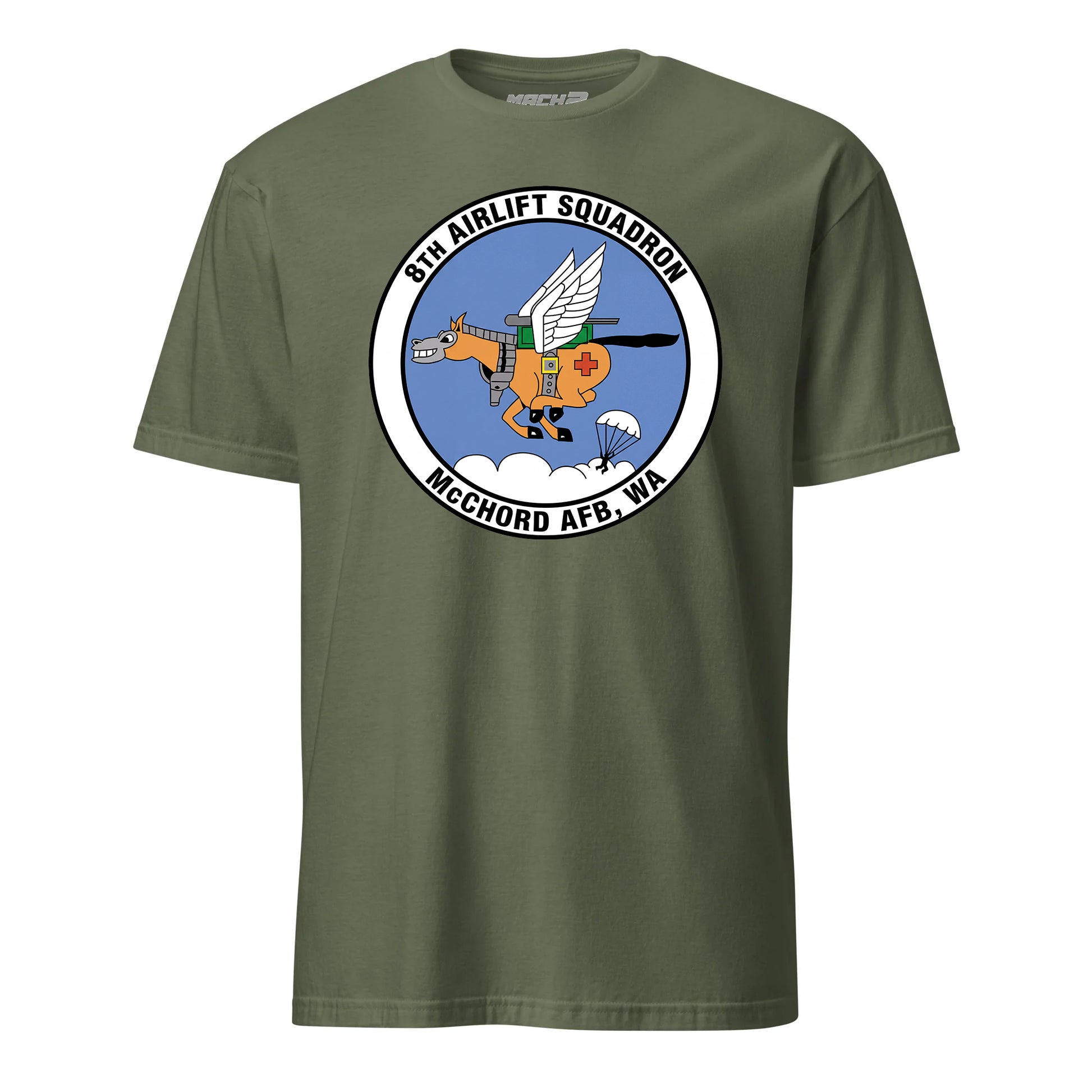 Mach2 Squadron Upload | 8TH AIRLIFT SQUADRON | T-Shirt | OD Green | MACH-SHORT-SLEEVE-FRONT-OD.jpg