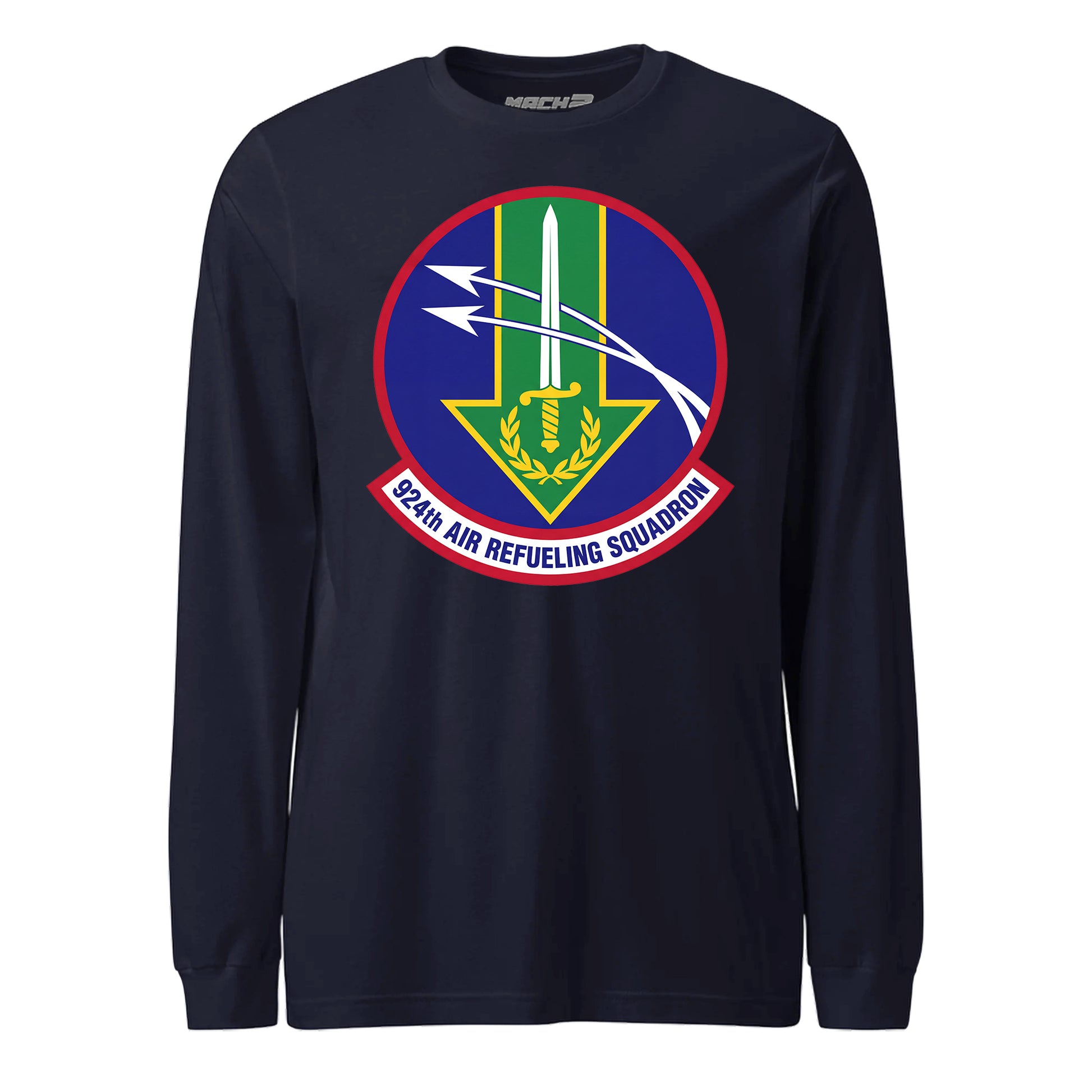 Mach2 Squadron Upload | 924TH AIR REFUELING SQUADRON | Long Sleeve | Navy | MACH-LONG-SLEEVE-FRONT-NAVY.jpg
