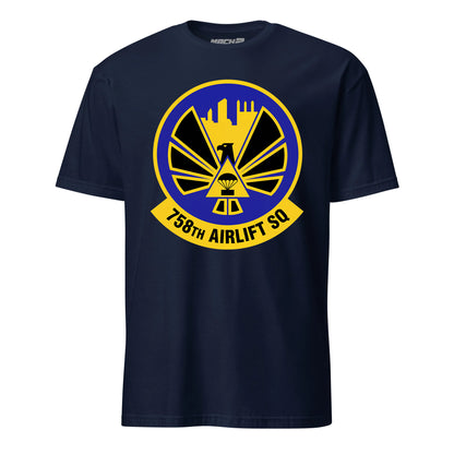 Mach2 Squadron Upload | 758TH AIRLIFT SQUADRON | T-Shirt | Navy | MACH-SHORT-SLEEVE-FRONT-NAVY.jpg