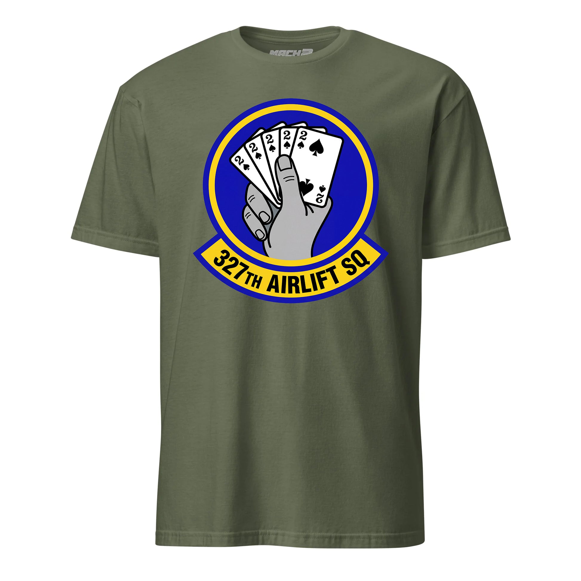 Mach2 Squadron Upload | 327TH AIRLIFT SQUADRON | T-Shirt | OD Green | MACH-SHORT-SLEEVE-FRONT-OD.jpg
