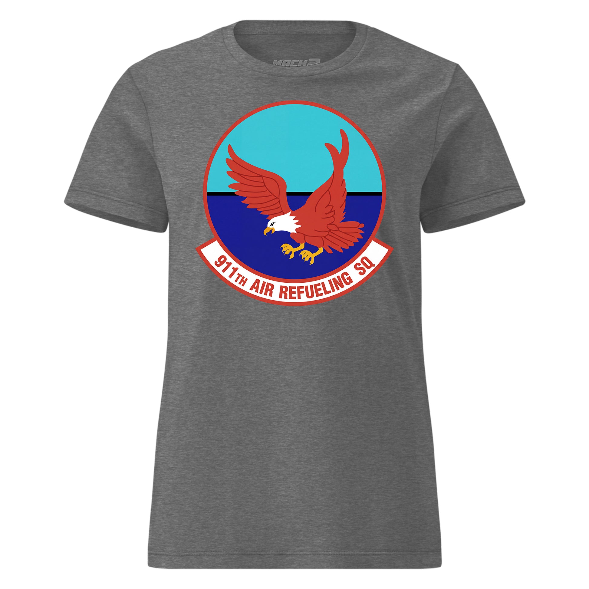 Mach2 Squadron Upload | 911TH AIR REFUELING SQUADRON | Womens | Charcoal Heather | MACH-WOMENS-FRONT-CHARCOAL.jpg