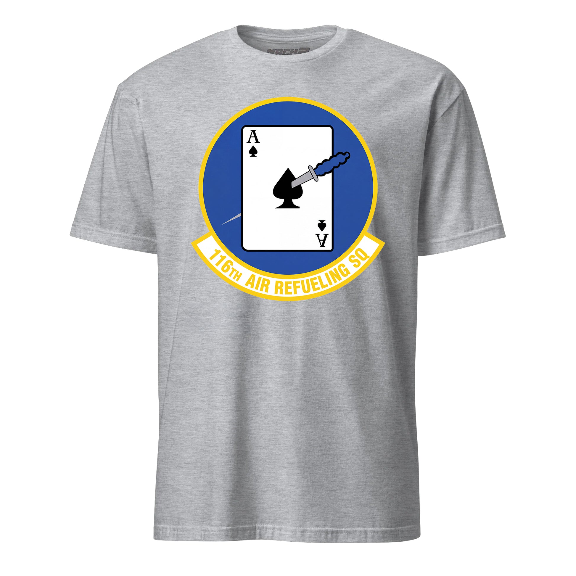 Mach2 Squadron Upload | 116TH AIR REFUELING SQUADRON | T-Shirt | Heather Grey | MACH-SHORT-SLEEVE-FRONT-GREY.jpg