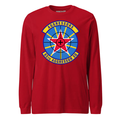 Mach2 Squadron Upload | 65TH AGGRESSOR SQUADRON | Long Sleeve | Red | MACH-LONG-SLEEVE-FRONT-RED.jpg