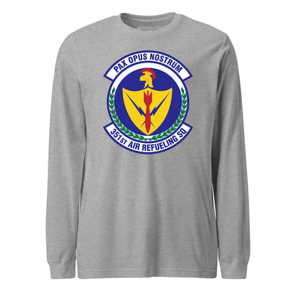 Mach2 Squadron Upload | 351ST AIR REFUELING SQUADRON | Long Sleeve | Heather Grey | MACH-LONG-SLEEVE-FRONT-GREY.jpg