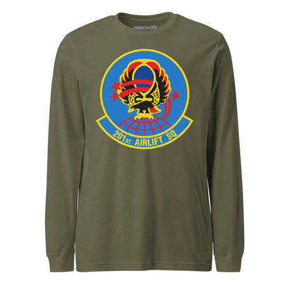 Mach2 Squadron Upload | 201ST AIRLIFT SQUADRON | Long Sleeve | OD Green | MACH-LONG-SLEEVE-FRONT-OD.jpg