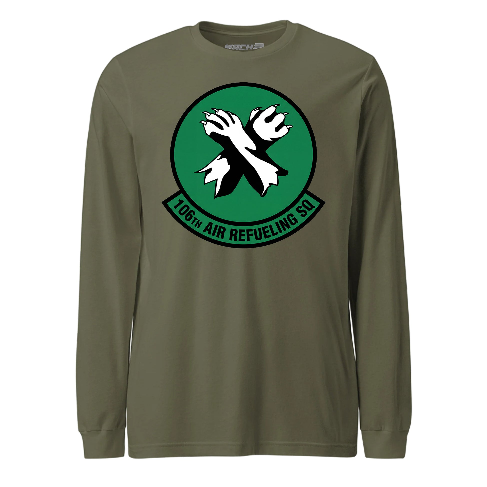 Mach2 Squadron Upload | 106TH AIR REFUELING SQUADRON | Long Sleeve | OD Green | MACH-LONG-SLEEVE-FRONT-OD.jpg