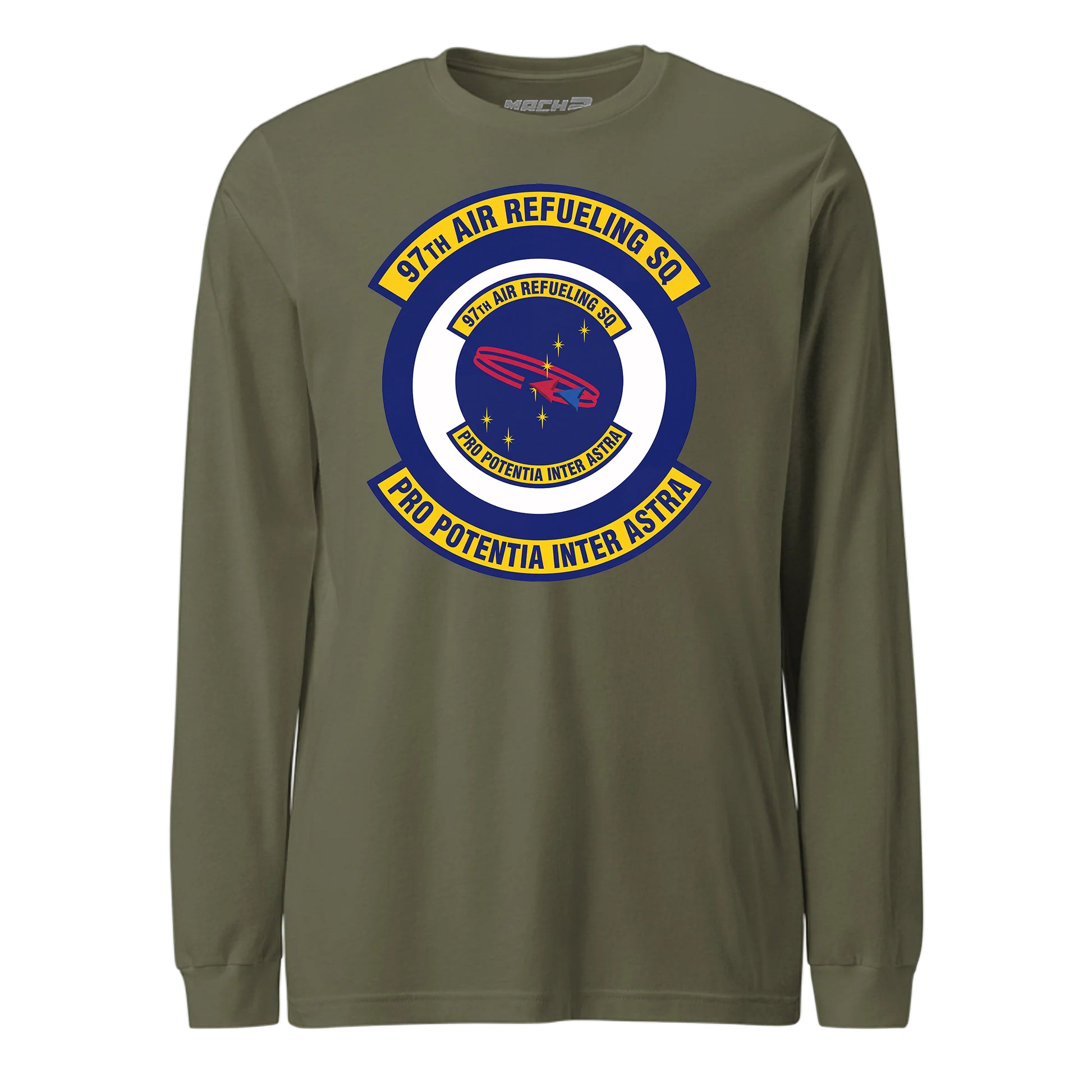 Mach2 Squadron Upload | 97TH AIR REFUELING SQUADRON | Long Sleeve | OD Green | MACH-LONG-SLEEVE-FRONT-OD.jpg