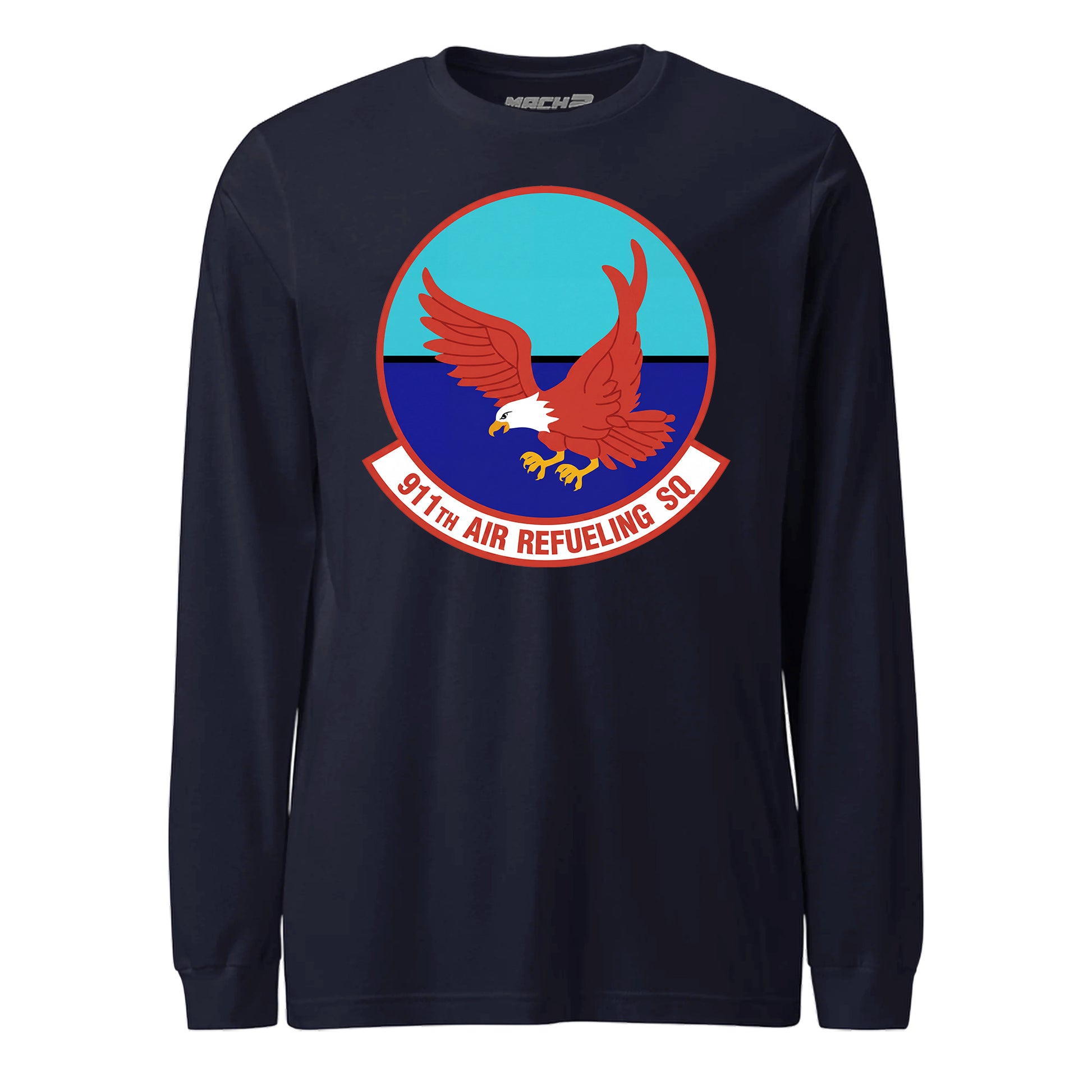 Mach2 Squadron Upload | 911TH AIR REFUELING SQUADRON | Long Sleeve | Navy | MACH-LONG-SLEEVE-FRONT-NAVY.jpg