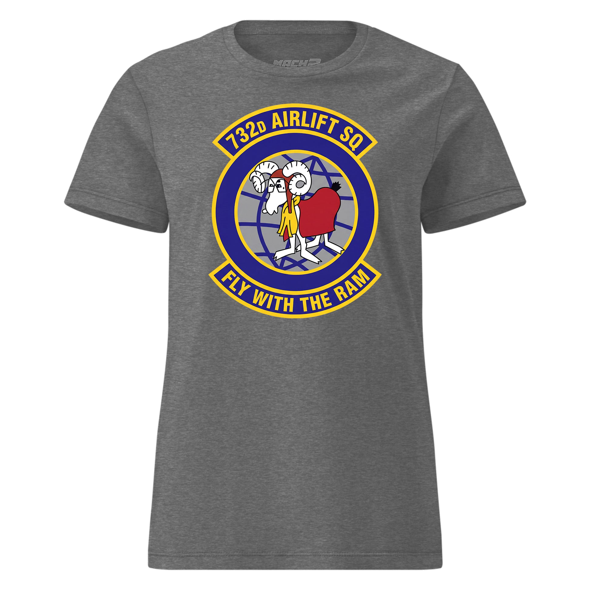 Mach2 Squadron Upload | 732ND AIRLIFT SQUADRON | Womens | Charcoal Heather | MACH-WOMENS-FRONT-CHARCOAL.jpg