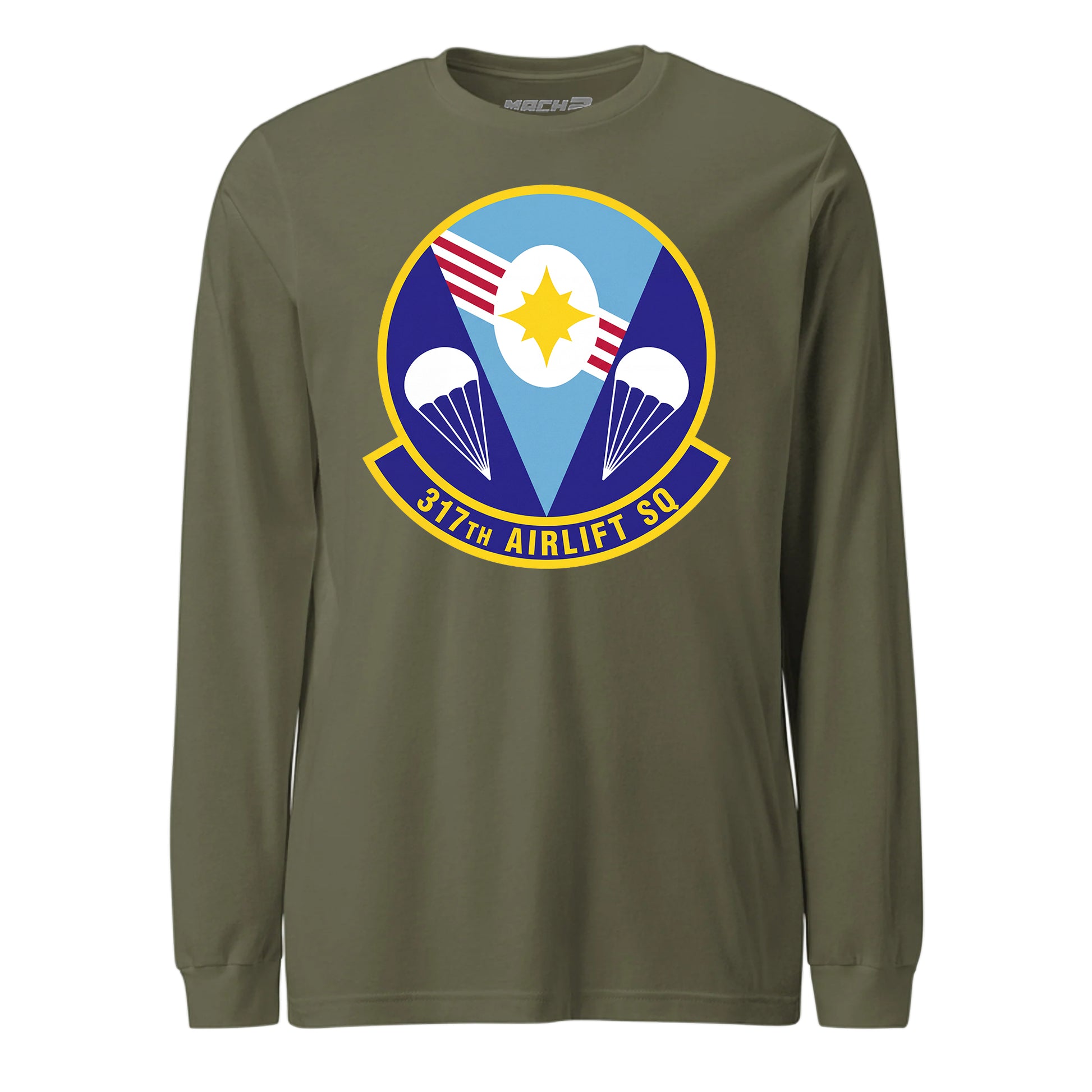 Mach2 Squadron Upload | 317TH AIRLIFT SQUADRON | Long Sleeve | OD Green | MACH-LONG-SLEEVE-FRONT-OD.jpg