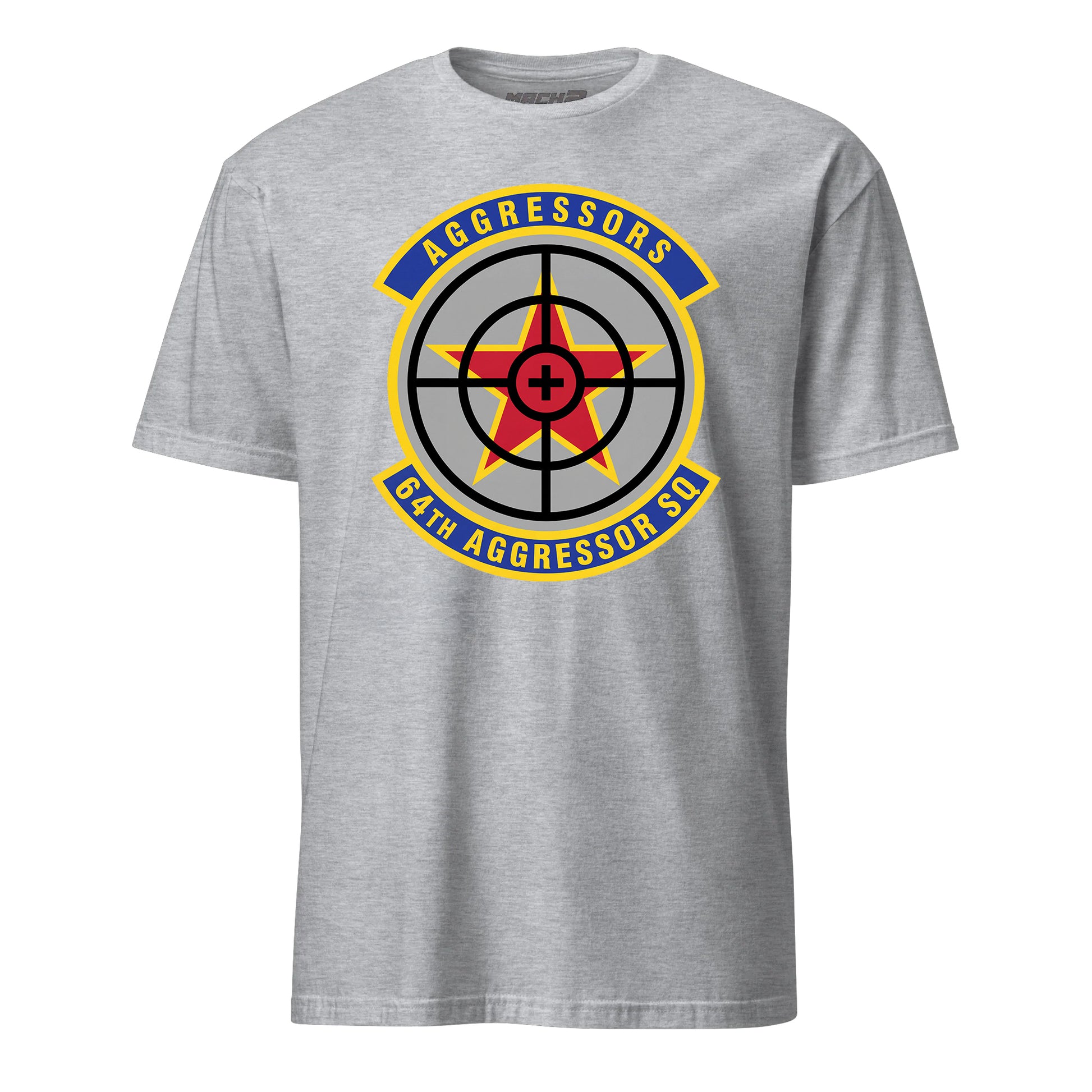 Mach2 Squadron Upload | 64TH AGGRESSOR SQUADRON | T-Shirt | Heather Grey | MACH-SHORT-SLEEVE-FRONT-GREY.jpg