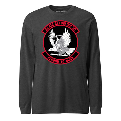 Mach2 Squadron Upload | 2ND AIR REFUELING SQUADRON | Long Sleeve | Charcoal Heather | MACH-LONG-SLEEVE-FRONT-CHARCOAL.jpg