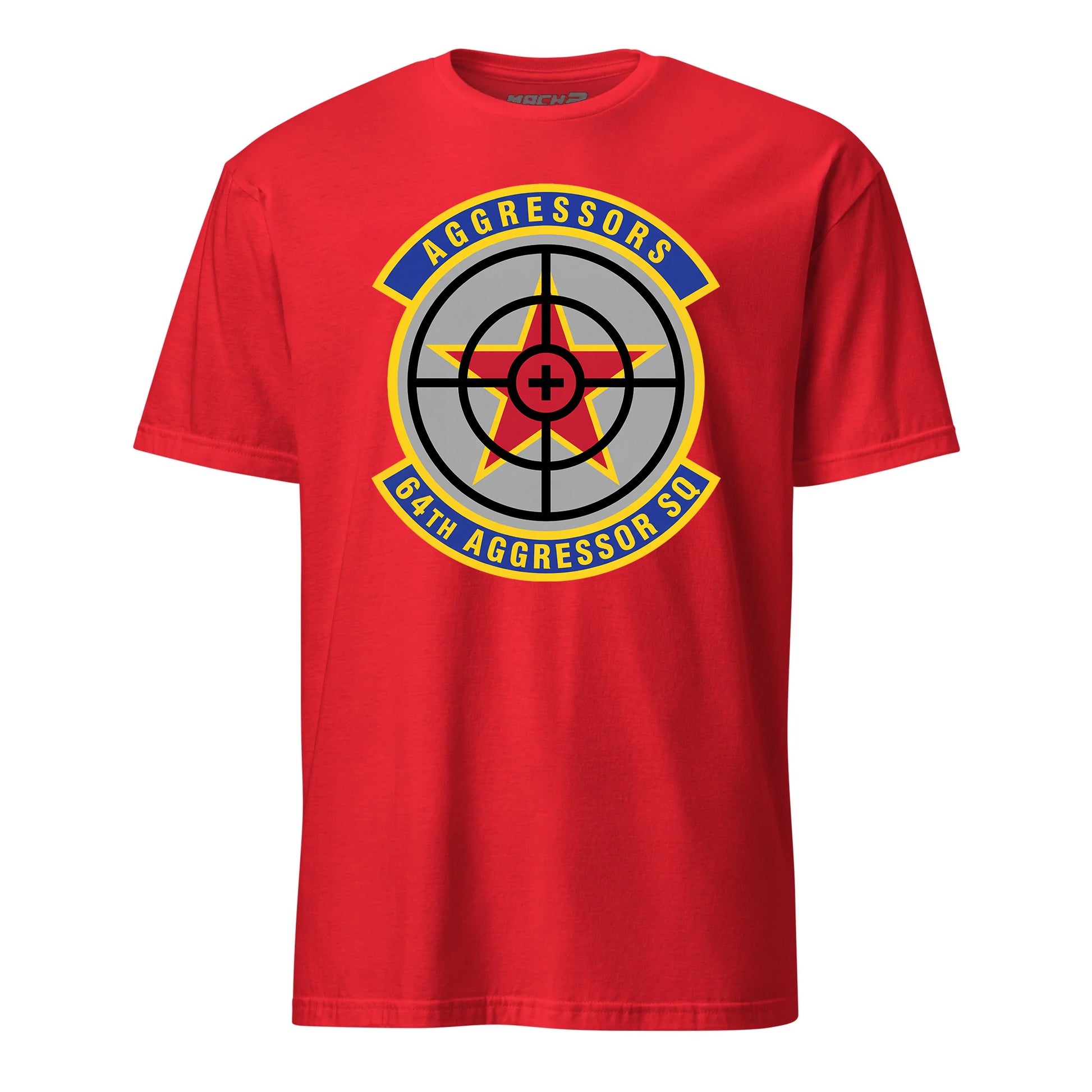 Mach2 Squadron Upload | 64TH AGGRESSOR SQUADRON | T-Shirt | Red | MACH-SHORT-SLEEVE-FRONT-RED.jpg