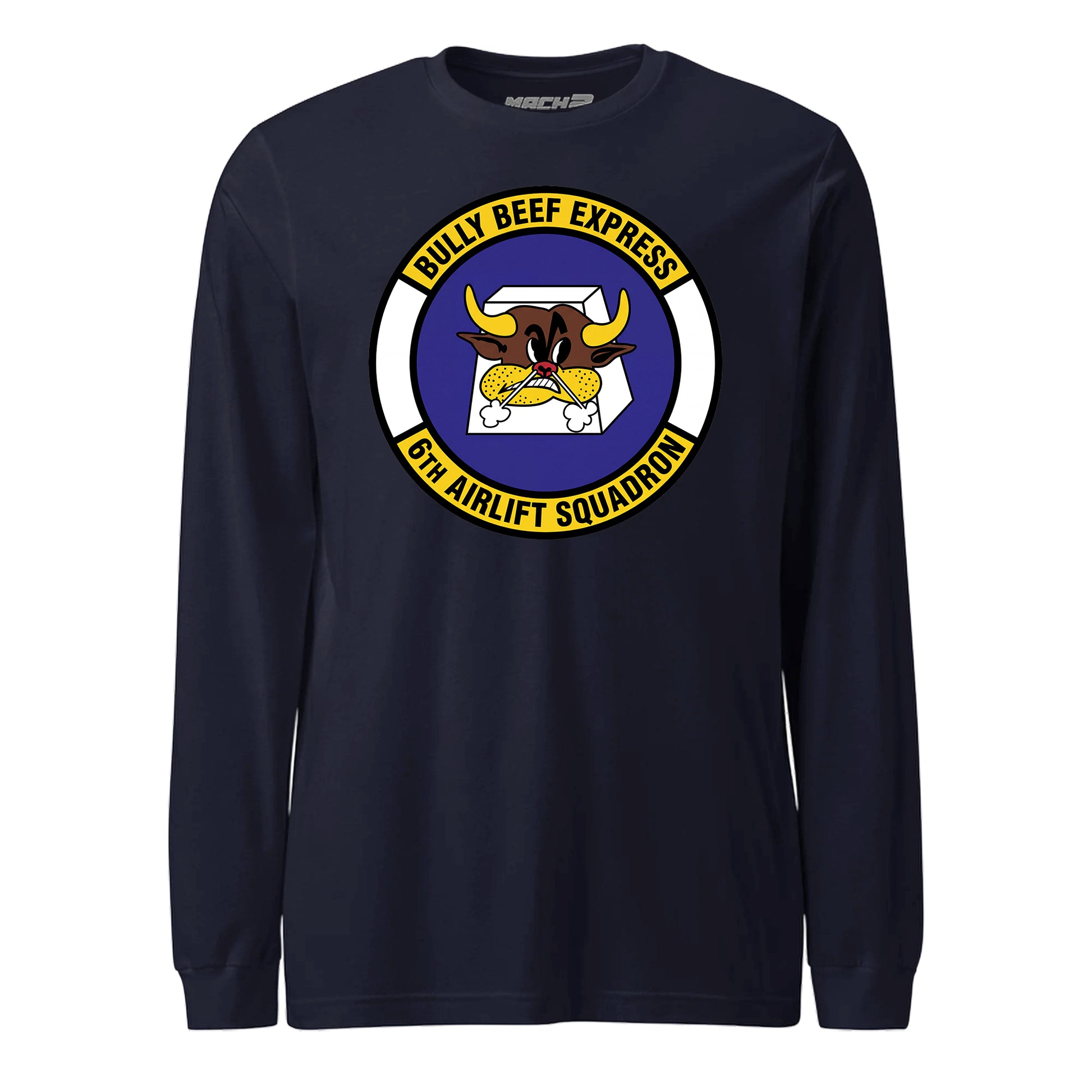 Mach2 Squadron Upload | 6TH AIRLIFT SQUADRON | Long Sleeve | Navy | MACH-LONG-SLEEVE-FRONT-NAVY.jpg