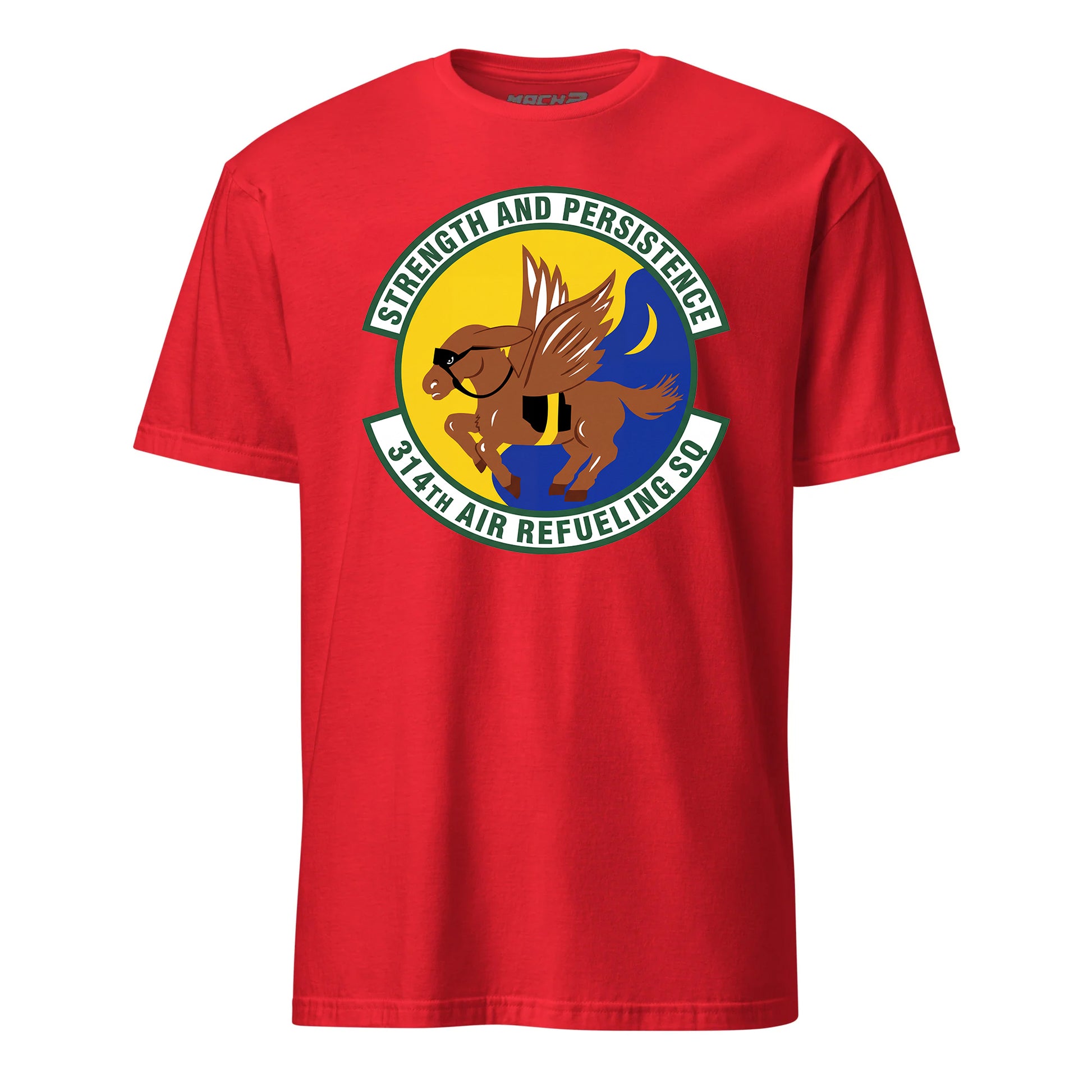 Mach2 Squadron Upload | 314TH AIR REFUELING SQUADRON | T-Shirt | Red | MACH-SHORT-SLEEVE-FRONT-RED.jpg