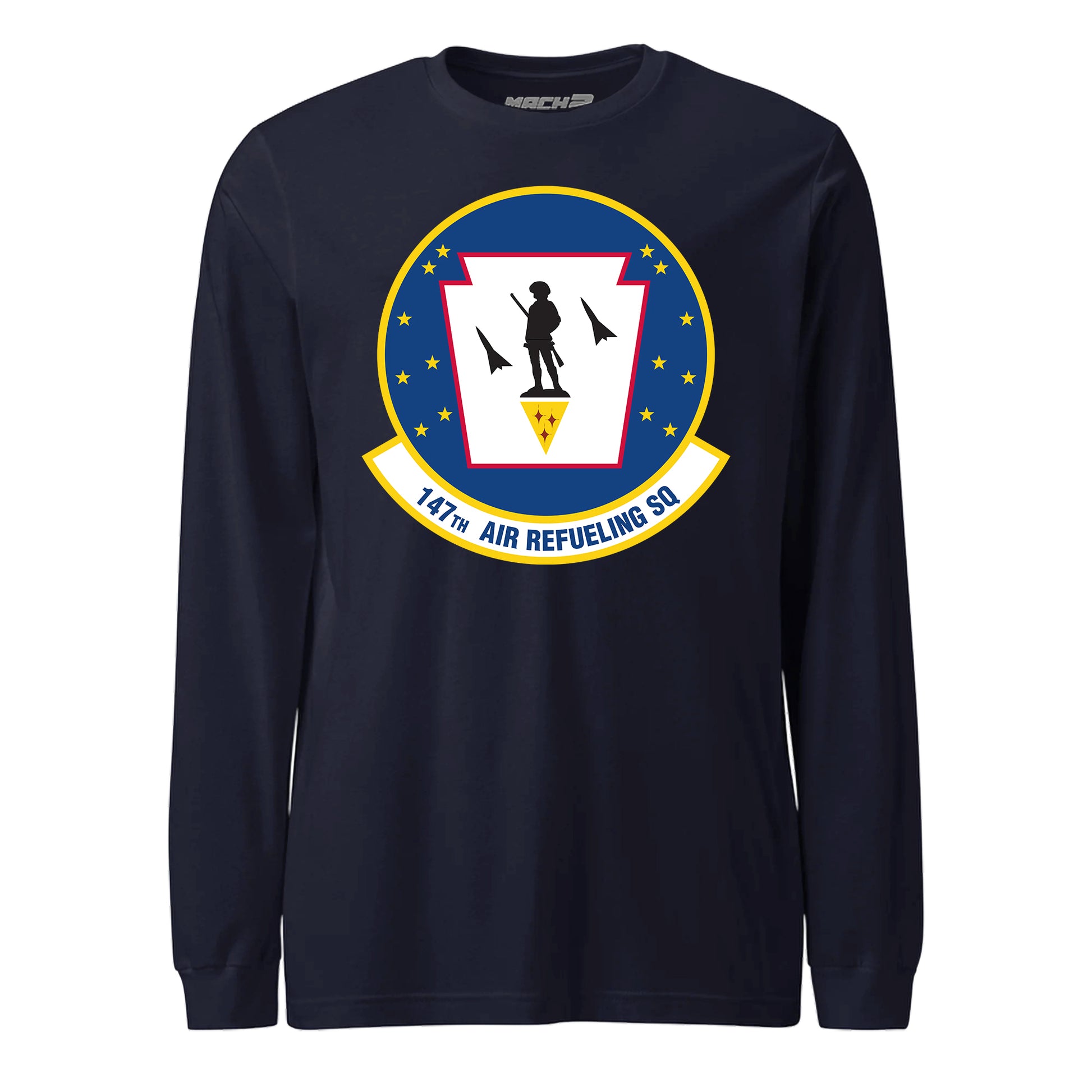 Mach2 Squadron Upload | 147TH AIR REFUELING SQUADRON | Long Sleeve | Navy | MACH-LONG-SLEEVE-FRONT-NAVY.jpg