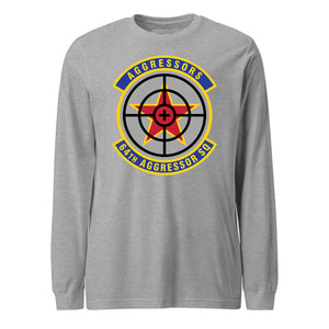 64th Aggressor Squadron long sleeve T-shirt in Heather Grey