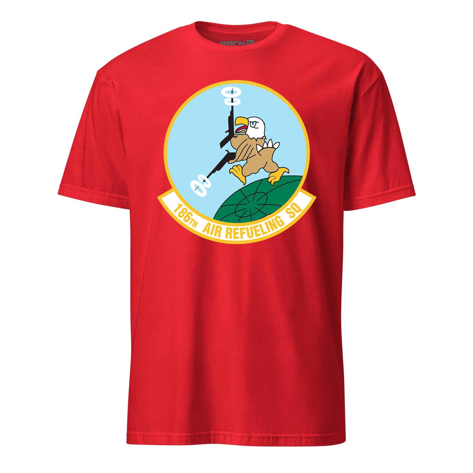 Mach2 Squadron Upload | 186TH AIRLIFT SQUADRON | T-Shirt | Red | MACH-SHORT-SLEEVE-FRONT-RED.jpg